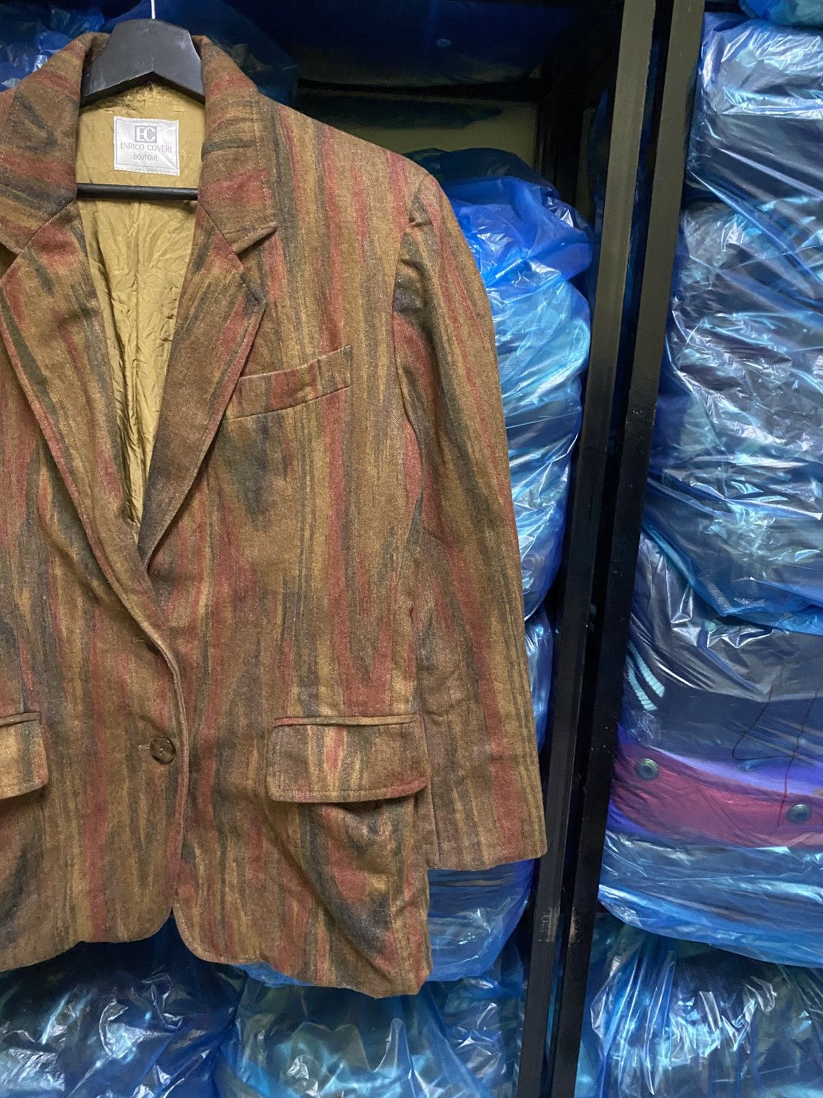 Enrico Coveri Vintage Enrico Coveri Boutique Striped Wool Blazer Italy 80s Size US M / EU 48-50 / 2 - 7 Thumbnail