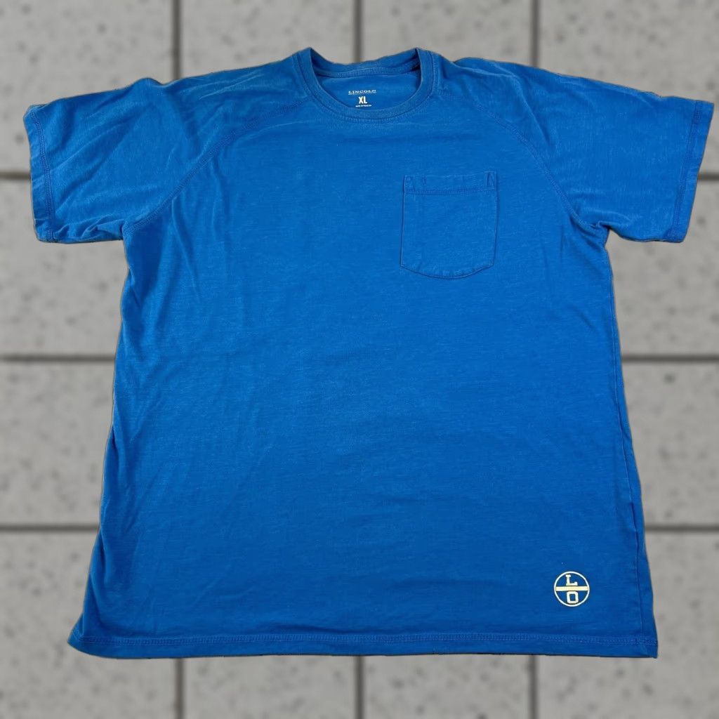 Vintage Mens Lincoln Outfitters Work Wear Pocket T Shirt Blue XL Short Sleeve Classic Fit Shirt Mens Size US XL / EU 56 / 4 - 1 Thumbnail