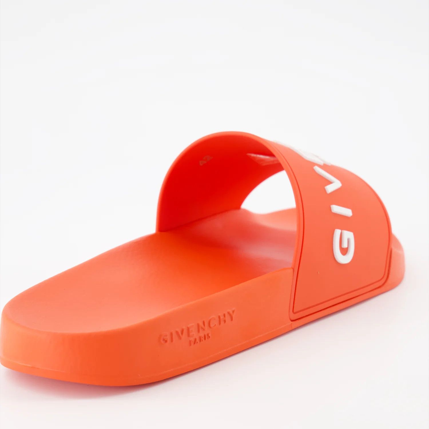 Givenchy o1srvl11e0625 Logo Slides Sandals in Orange Size US 8 / EU 41 - 6 Thumbnail