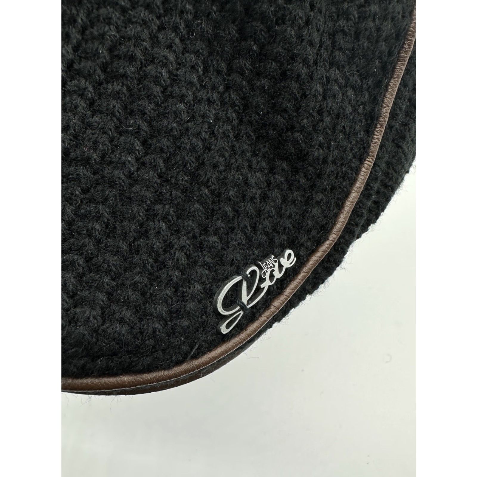 Etro Love Jeans Newsboy Hat Cap Retro Black Knit Faux Leather Trim Adjustable Men Casual Newsboy Cap Black Vintage No Size US 35 - 5 Thumbnail