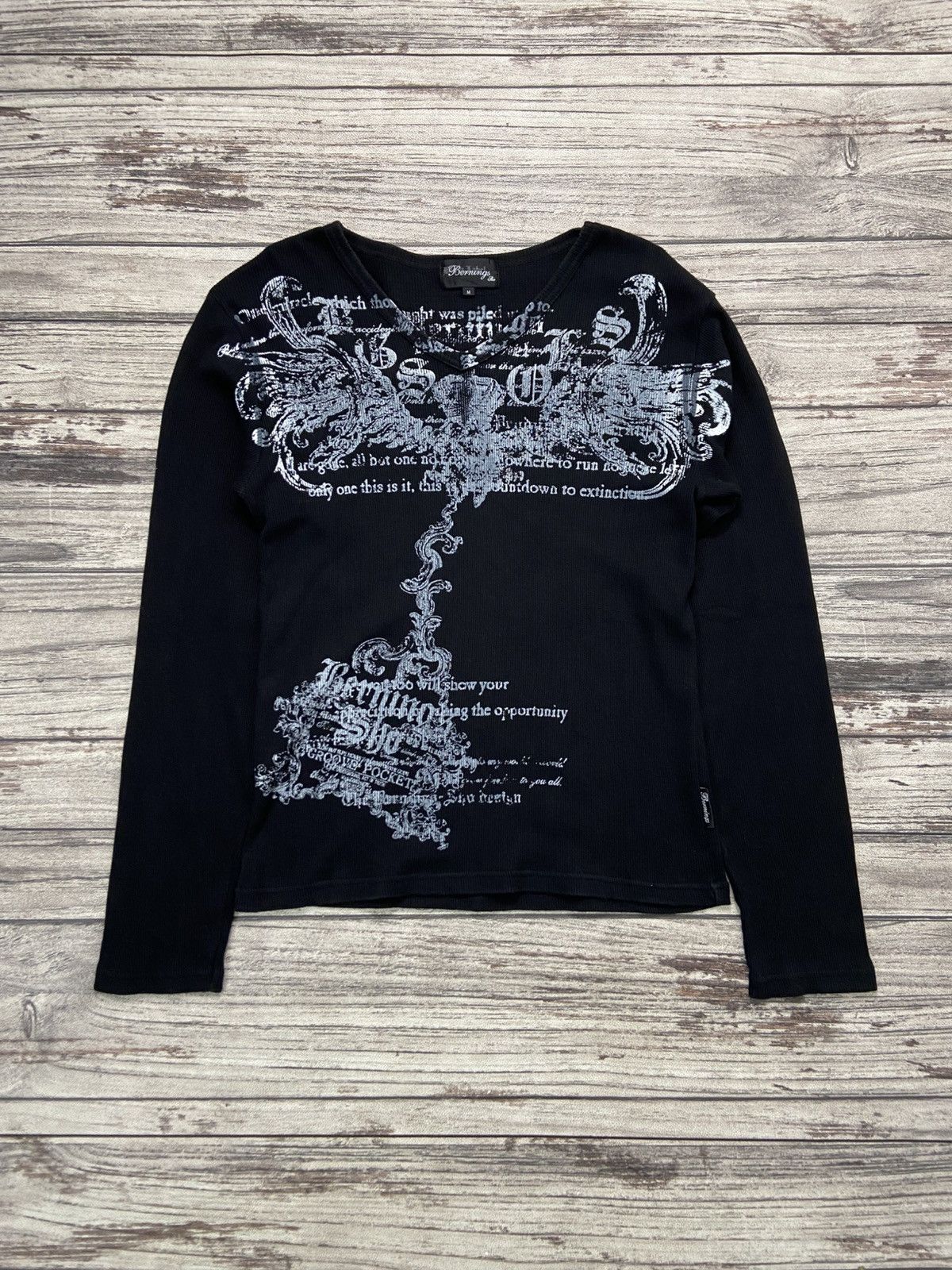 Japanese Brand × Le Grande Bleu (L.G.B.) 🔥Bernings Sho🔥 Y2K Japan Punk Poem Wings Thermal Size US M / EU 48-50 / 2 - 6 Thumbnail