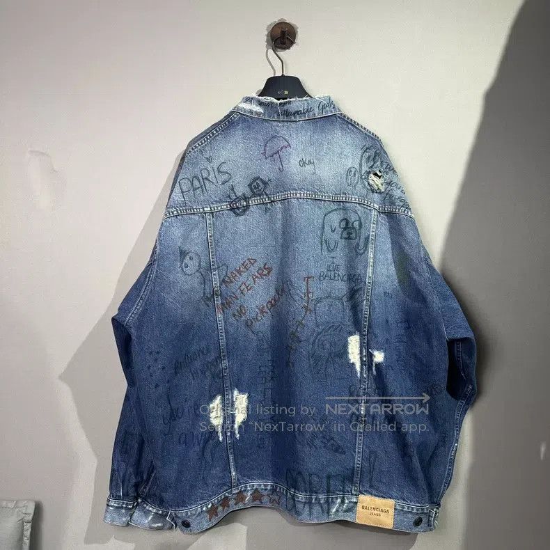 Balenciaga Balenciaga Graffiti Hand-Drawn Destroyed Distressed Denim Size US XL / EU 56 / 4 - 2 Thumbnail