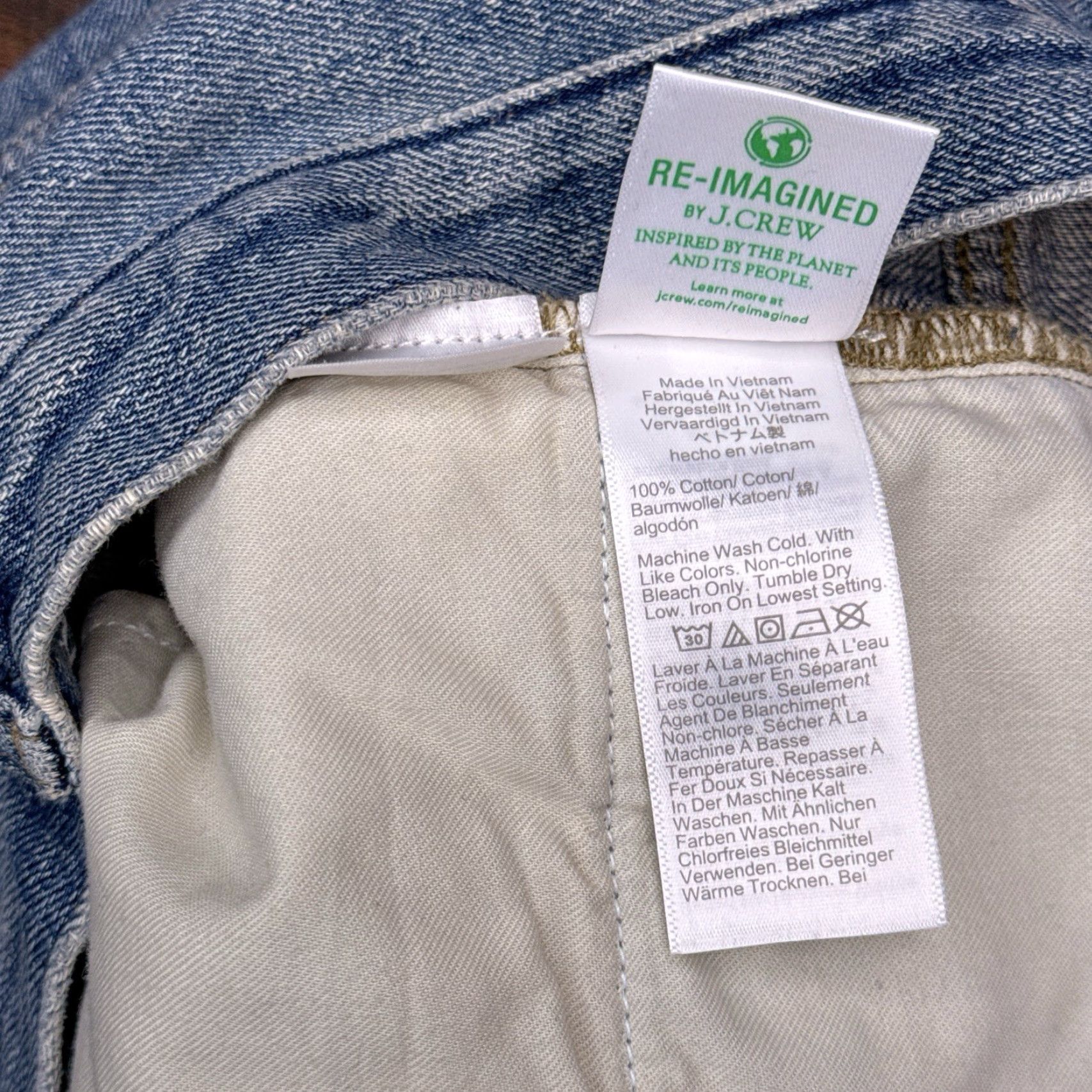 J.Crew J.CREW Jeans Straight Womens 31P Petite High Rise Frayed Hems Blue Denim 5-Pocket 21.5in Inseam Size 24" / US 00 / IT 34 - 4 Thumbnail