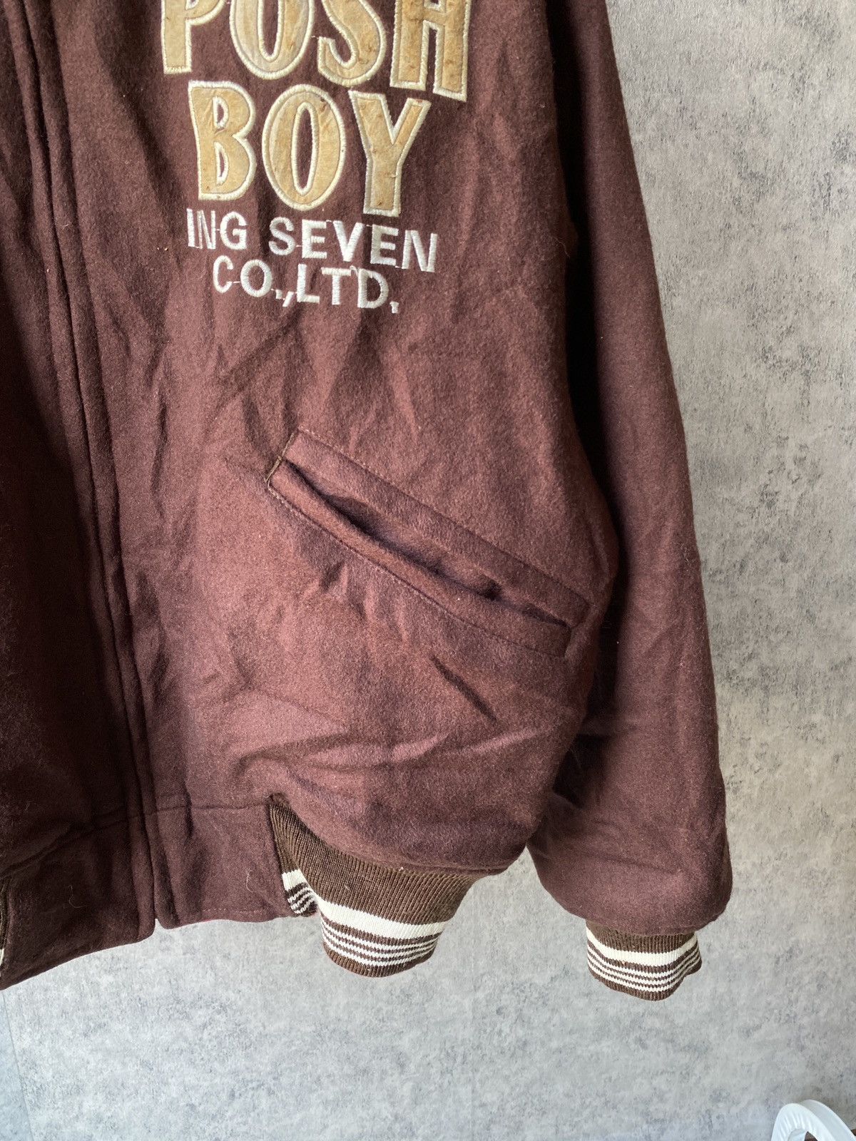 Japanese Brand F/W 1990 Posh Boy Reversible Wool Bomber Jacket Size US L / EU 52-54 / 3 - 7 Thumbnail