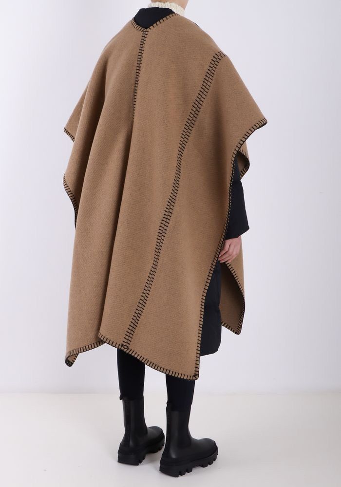 Moncler MONCLER MANTELLA Logo Wool Cape Poncho Size US L / EU 52-54 / 3 - 3 Thumbnail