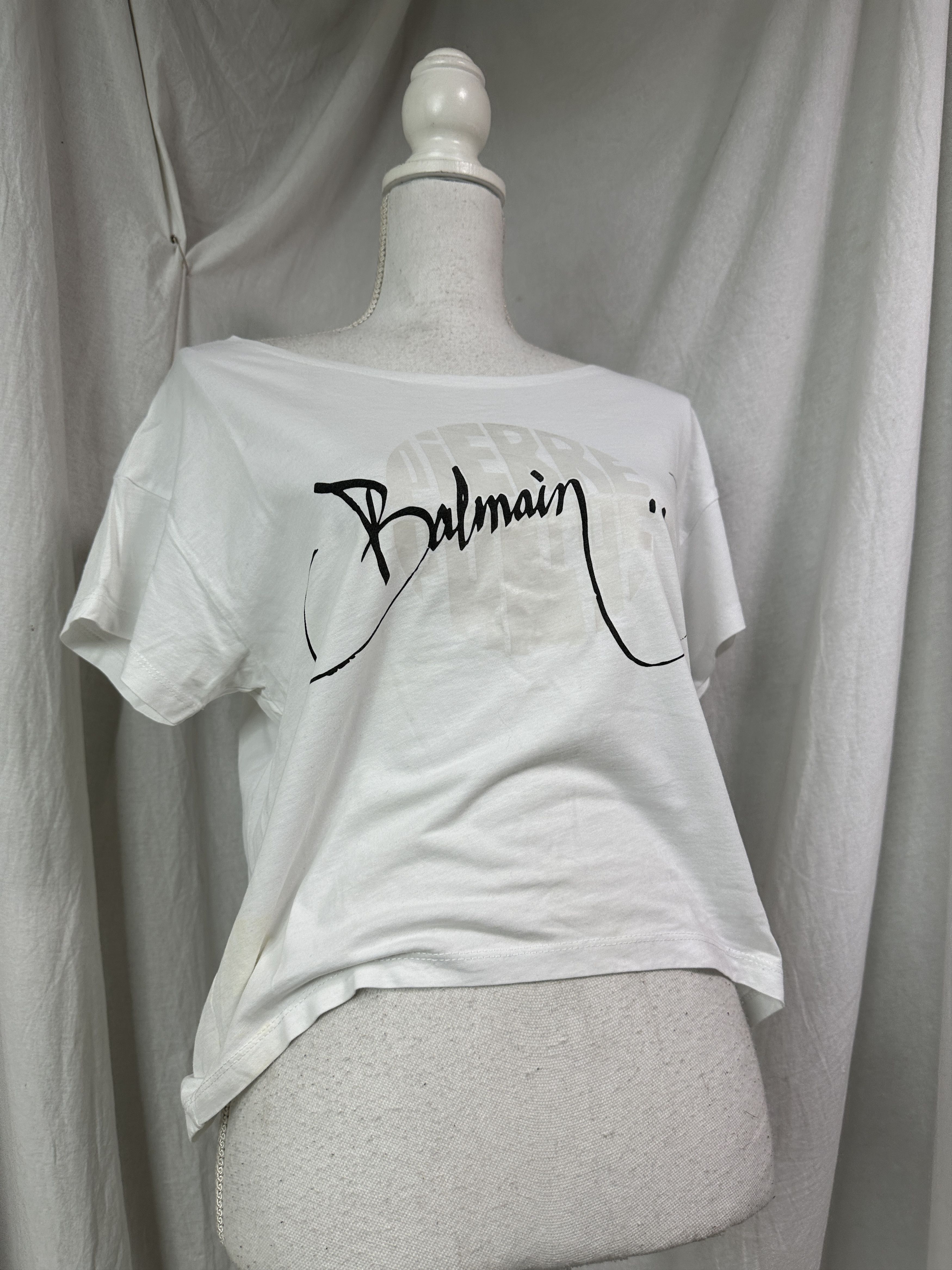 Balmain Vintage Streetwear Balmain Women's T-shirt Y2K Size M / US 6-8 / IT 42-44 - 1 Thumbnail