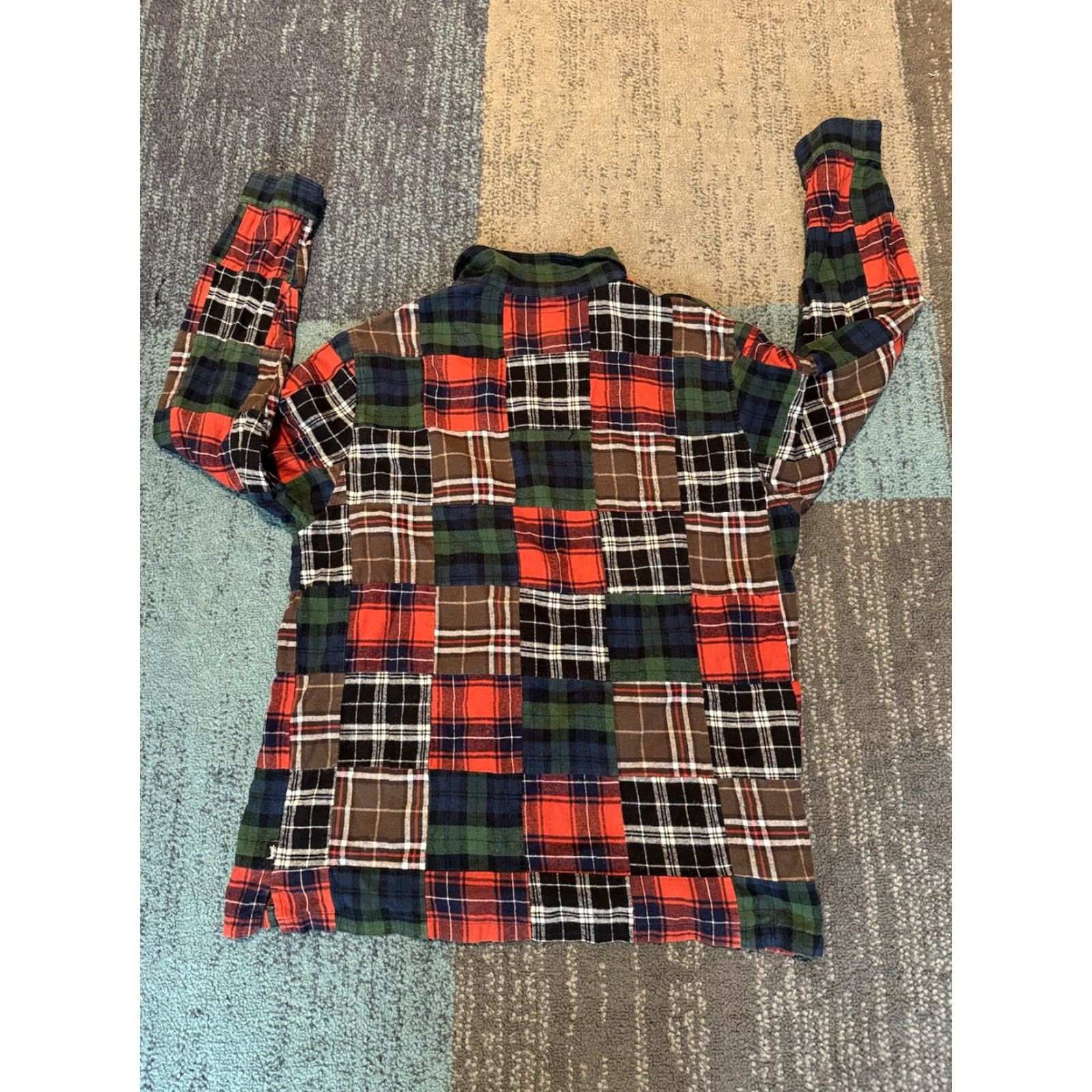 Vintage STUSSY PATCHWORK ZIP UP LS SHIRT Plaid L Men Long sleeve shirt Zip Front TV Genuine / 32143 Size US L / EU 52-54 / 3 - 7 Thumbnail