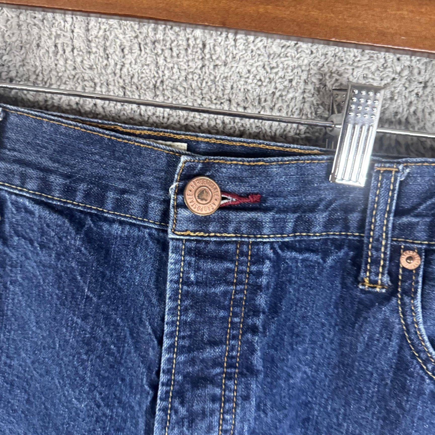 Aeropostale Aeropostale Jeans Mens Essex Straight Leg Blue Medium Wash 38x32 Denim Cotton Zip Pockets Vintage No Size US 38 / EU 54 - 4 Thumbnail