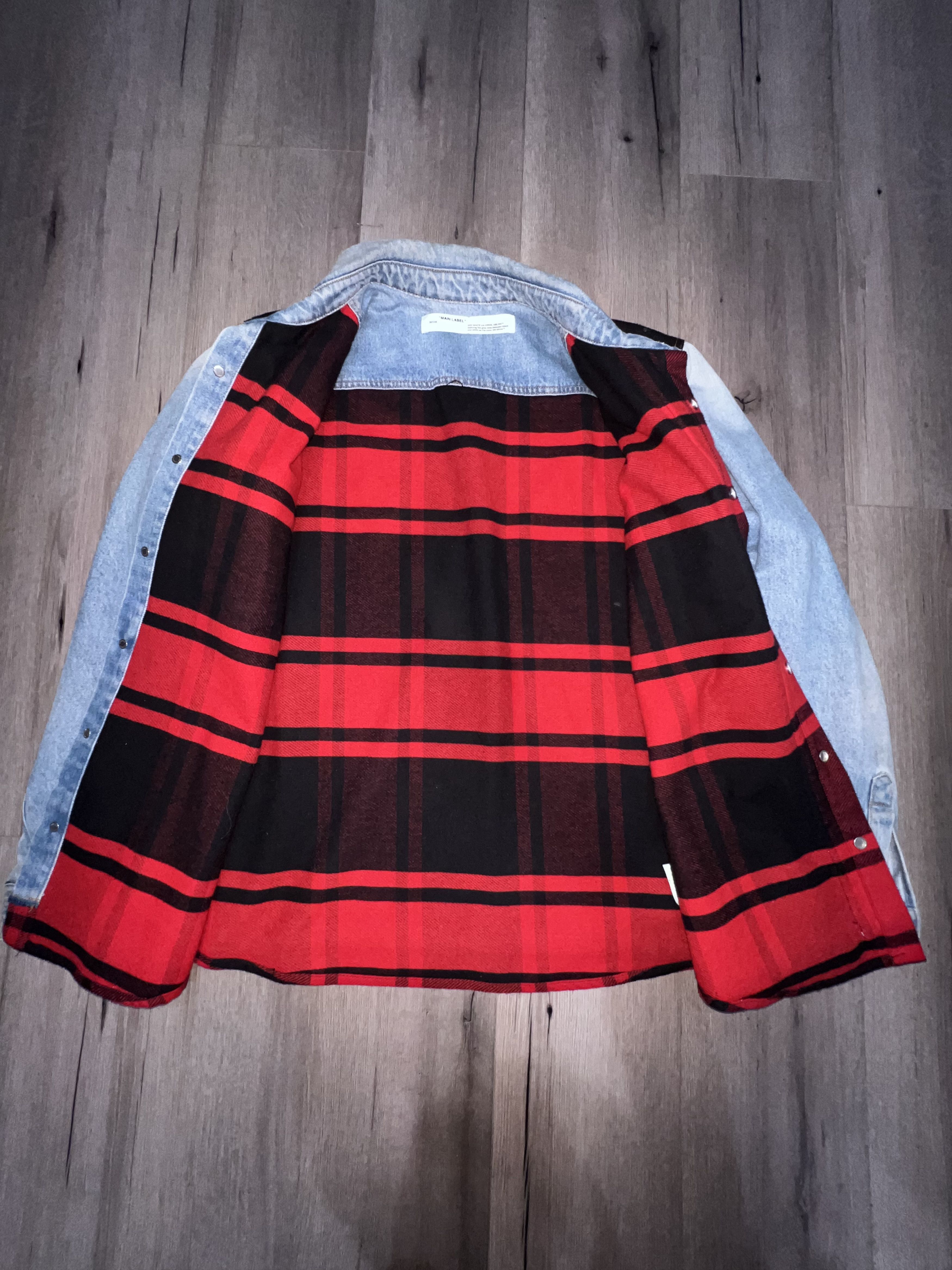 Off-White Off-White Blue and Red Denim Reconstructed Jacket / Shirt Size US XXL / EU 58 / 5 - 6 Thumbnail