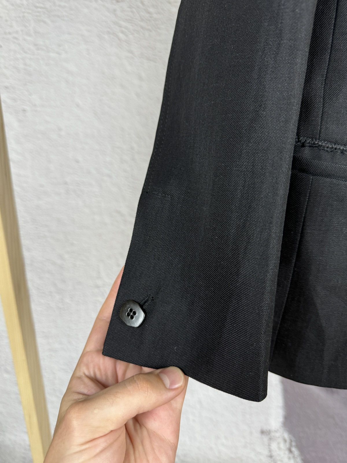 Marithe + Francois Girbaud Marithe Francois Girbaud black ramie wool avant garde blazer Size 42R - 9 Thumbnail