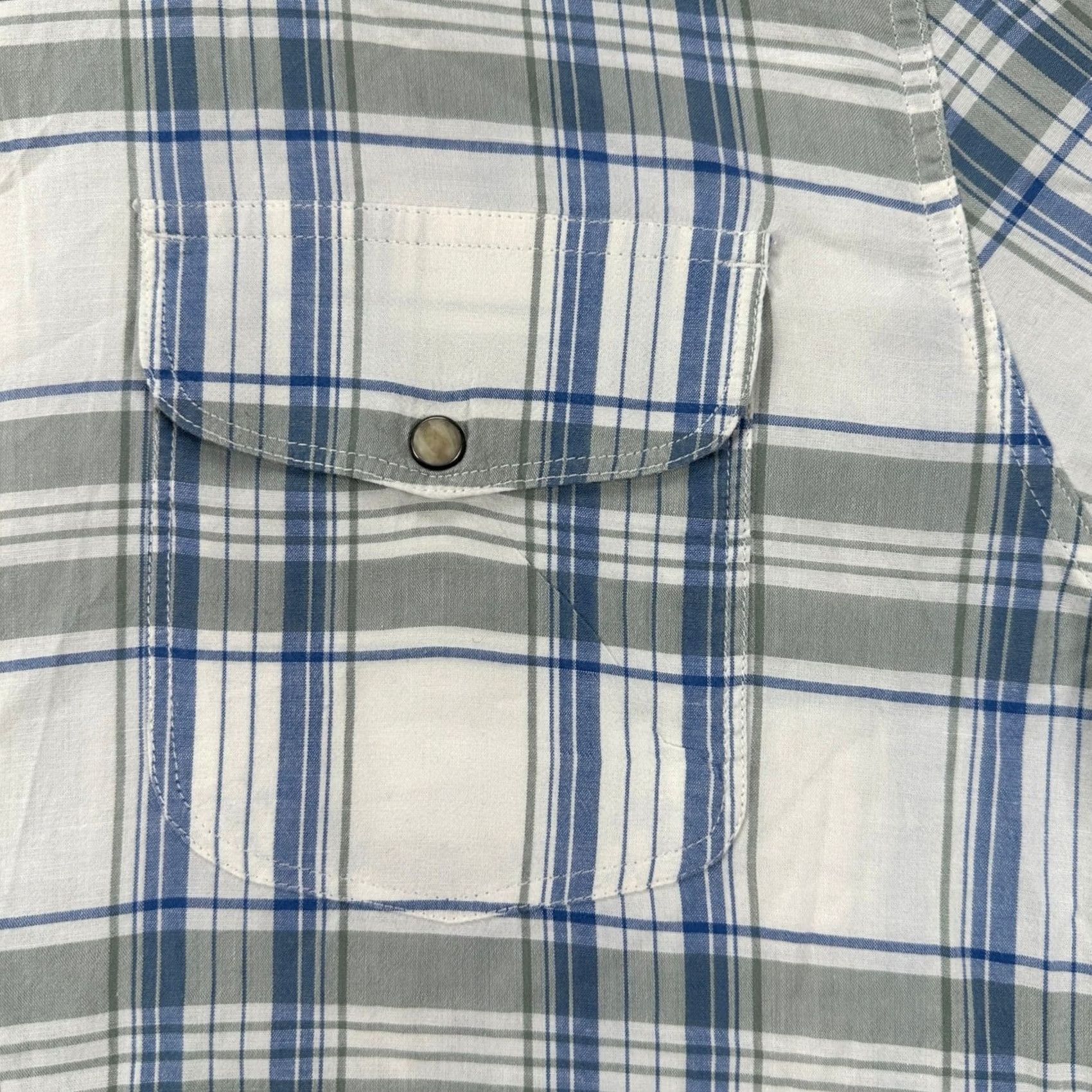 Lucky Brand Lucky Brand Shirt Button Up Mens XL Blue White Plaid Western Pearl Snap Saturday Size US XL / EU 56 / 4 - 5 Thumbnail