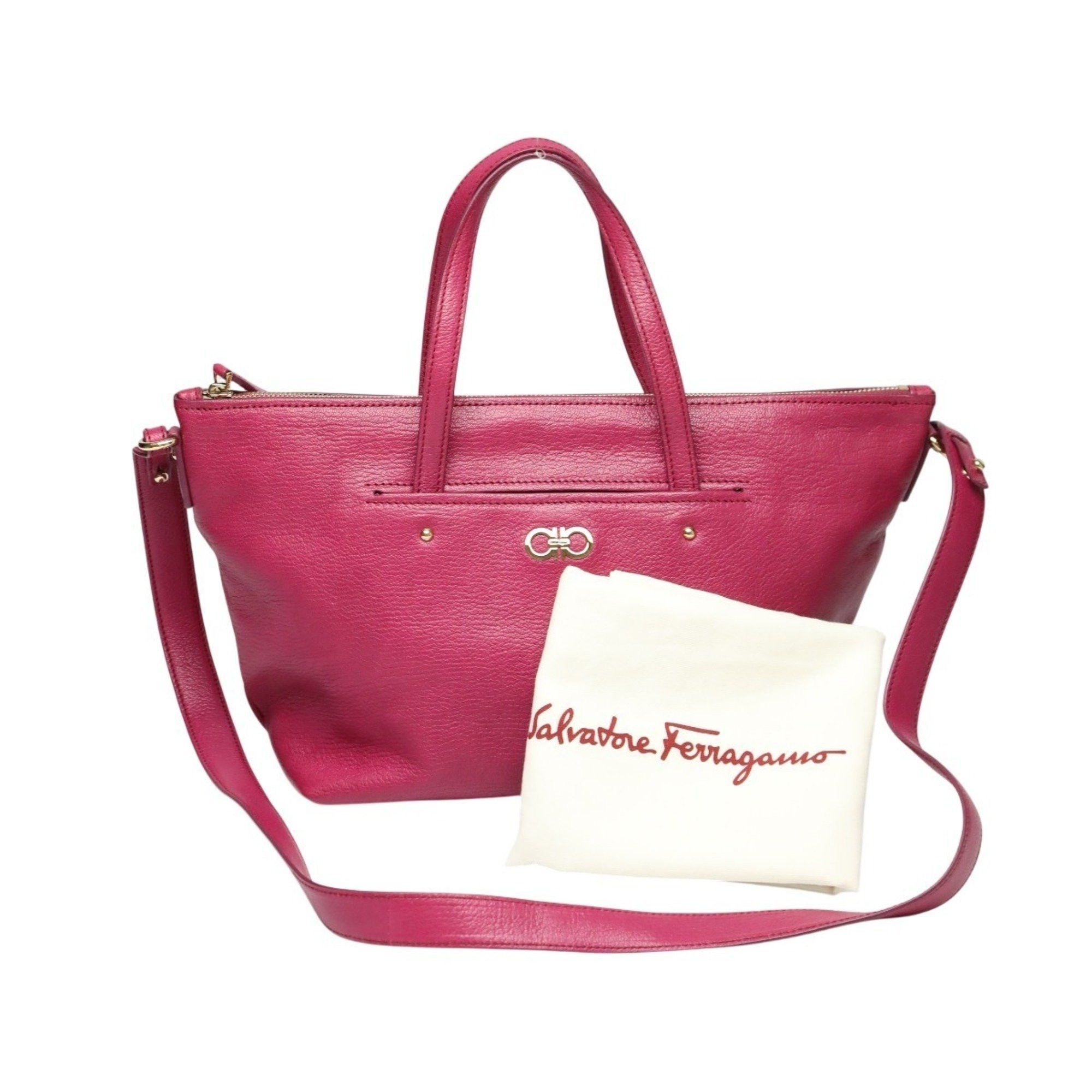 Salvatore Ferragamo Salvatore Ferragamo Gancini leather handbag/shoulder bag in pink Size ONE SIZE - 1 Thumbnail