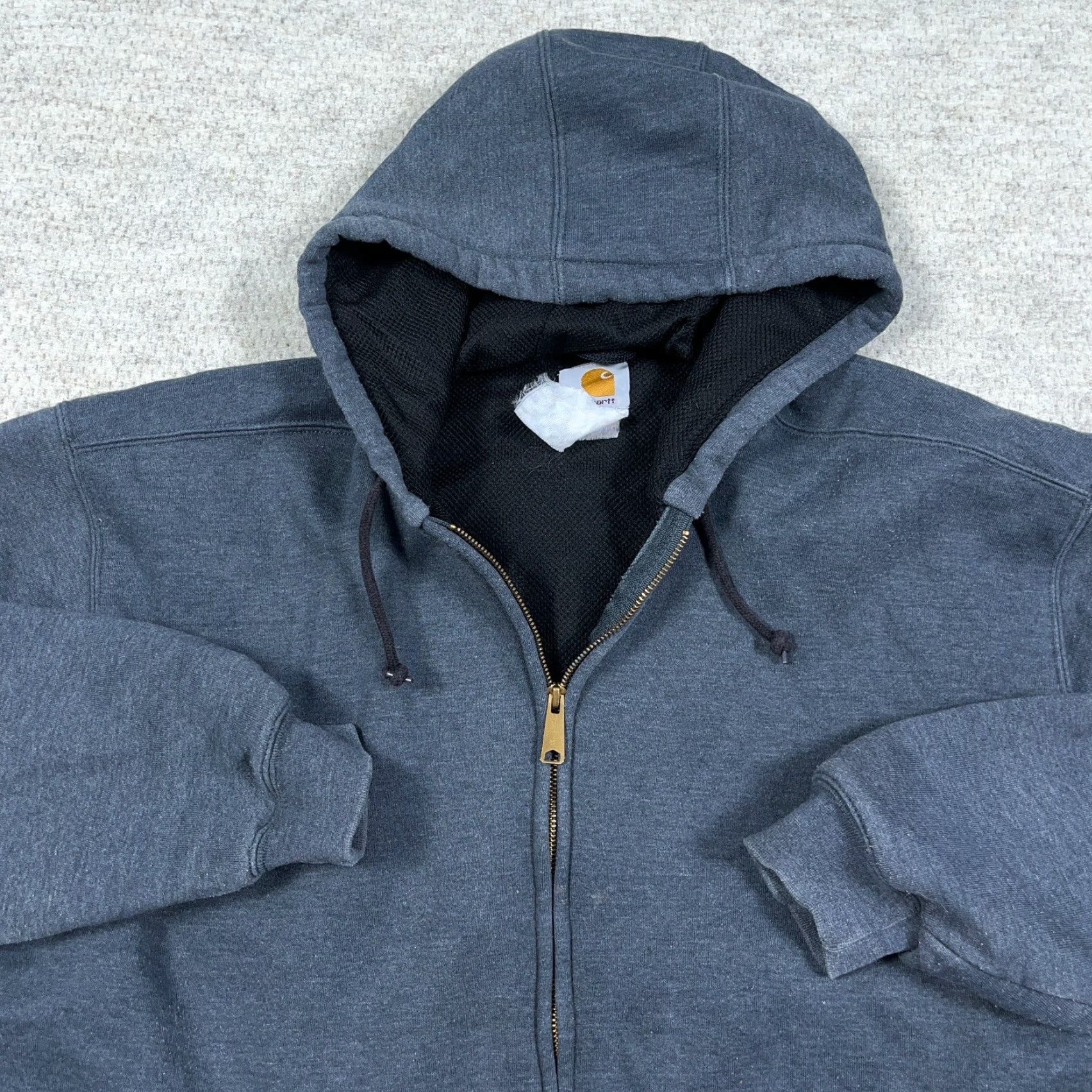 Carhartt Vintage Carhartt Hoodie Men XL Gray Thermal Lined Sweatshirt Jacket Y2K Work Size US XL / EU 56 / 4 - 2 Thumbnail