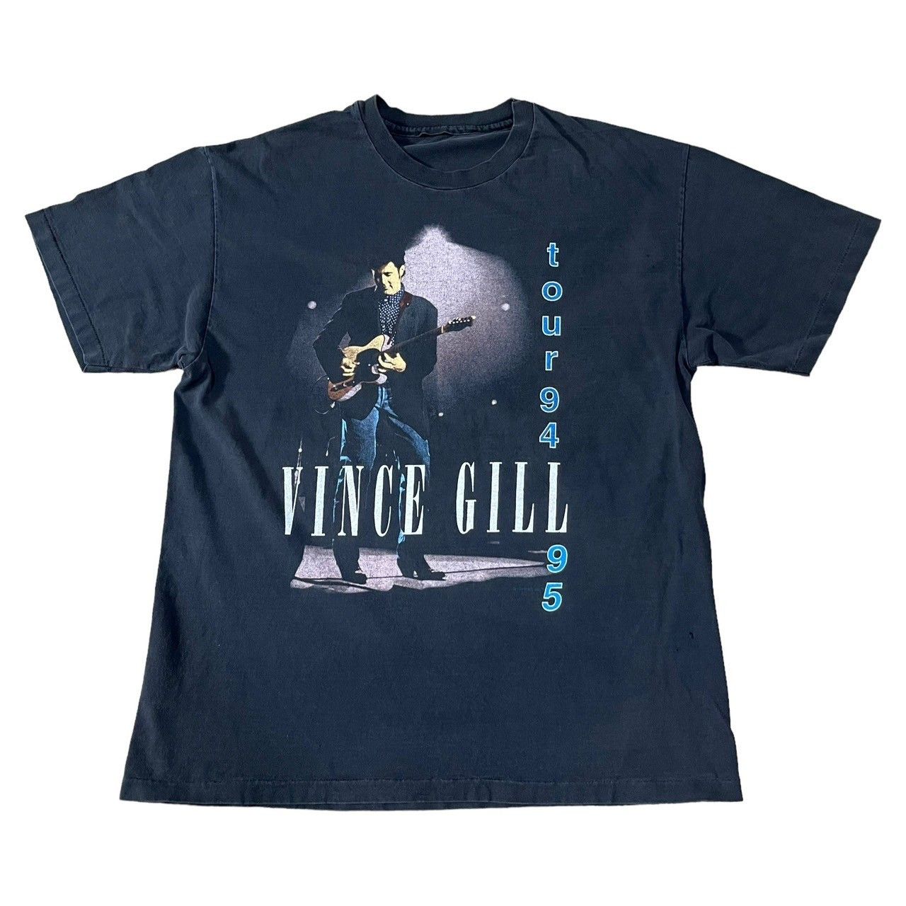 image of Band Tees x Tour Tee Vintage 1994-1995 Vince Gill T-Shirt Size L in Black, Men's