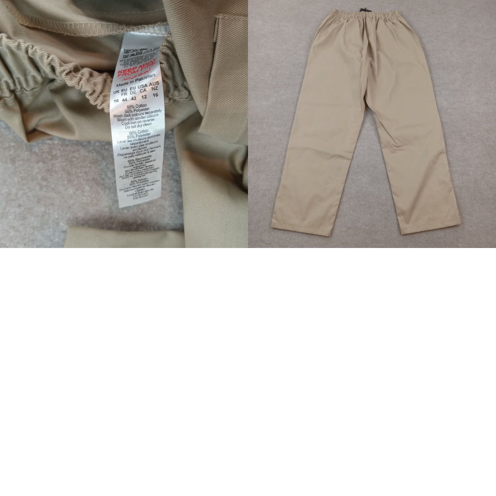 PrettyLittleThing Pretty Little Thing Brown Cargo Pants Womens 12 Ankle Wide Leg Stretch Cotton Size 34" / US 12 / IT 48 - 8 Thumbnail