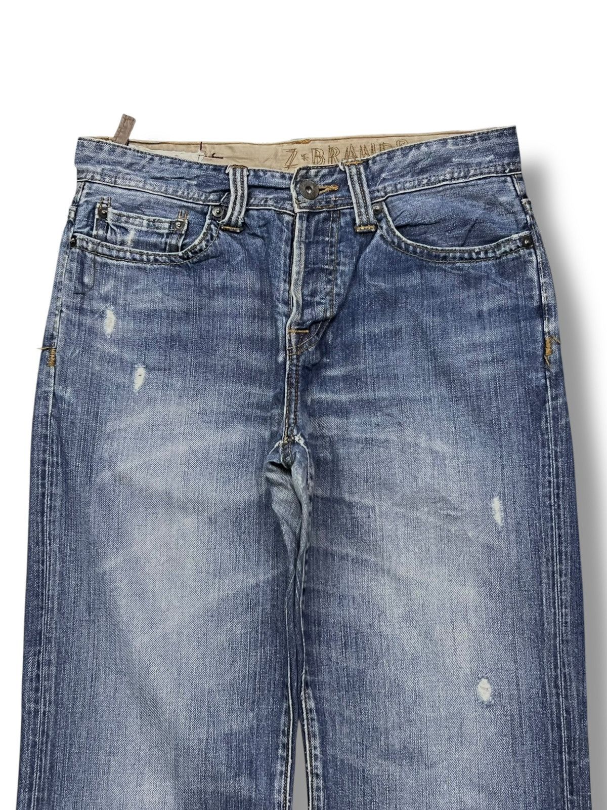 Japanese Brand Vintage Z-Brand - Faded Wash, Distressed Denim Size US 32 / EU 48 - 4 Thumbnail