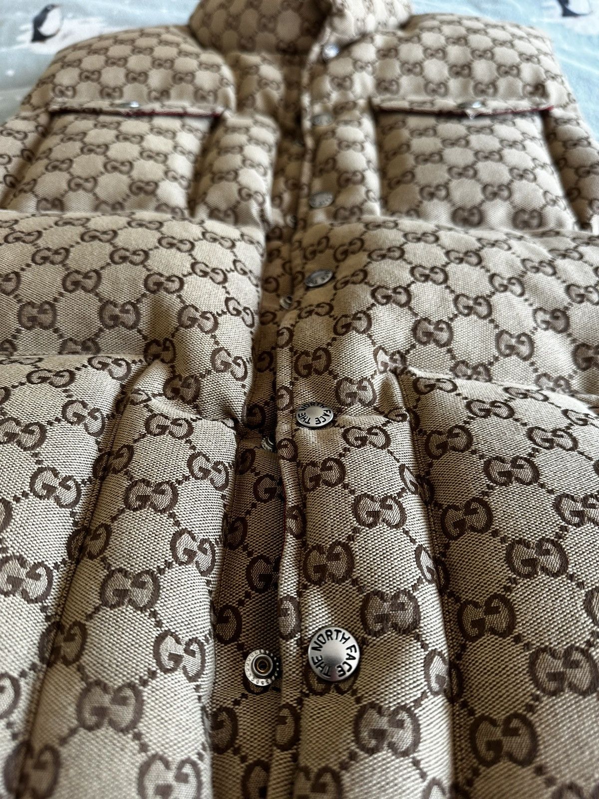 Gucci × The North Face Gucci x The North Face GG Monogram Down Vest Beige Size US M / EU 48-50 / 2 - 9 Thumbnail