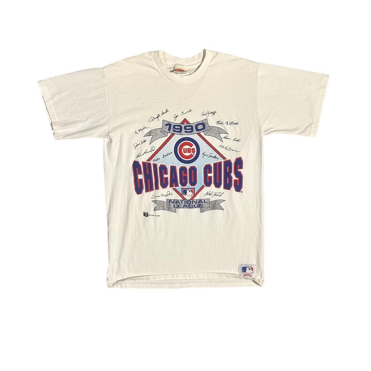 Nutmeg 1990 Chicago Cubs Nutmeg Single Stitched Shirt (MADE IN USA) Size US L / EU 52-54 / 3 - 1 Thumbnail