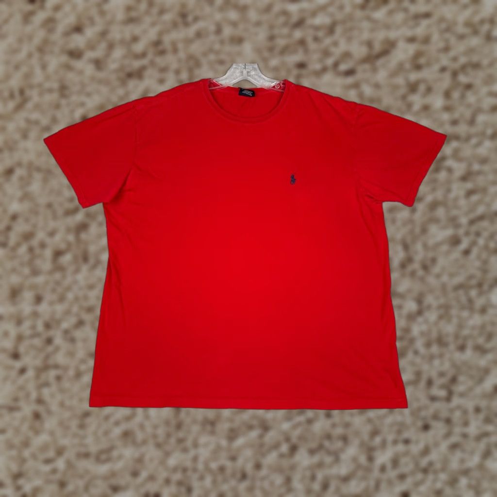 Ralph Lauren VINTAGE Polo Ralph Lauren Shirt Men Extra Large Red Crew Neck Short Sleeve 100% Cotton Size US XL / EU 56 / 4 - 1 Thumbnail