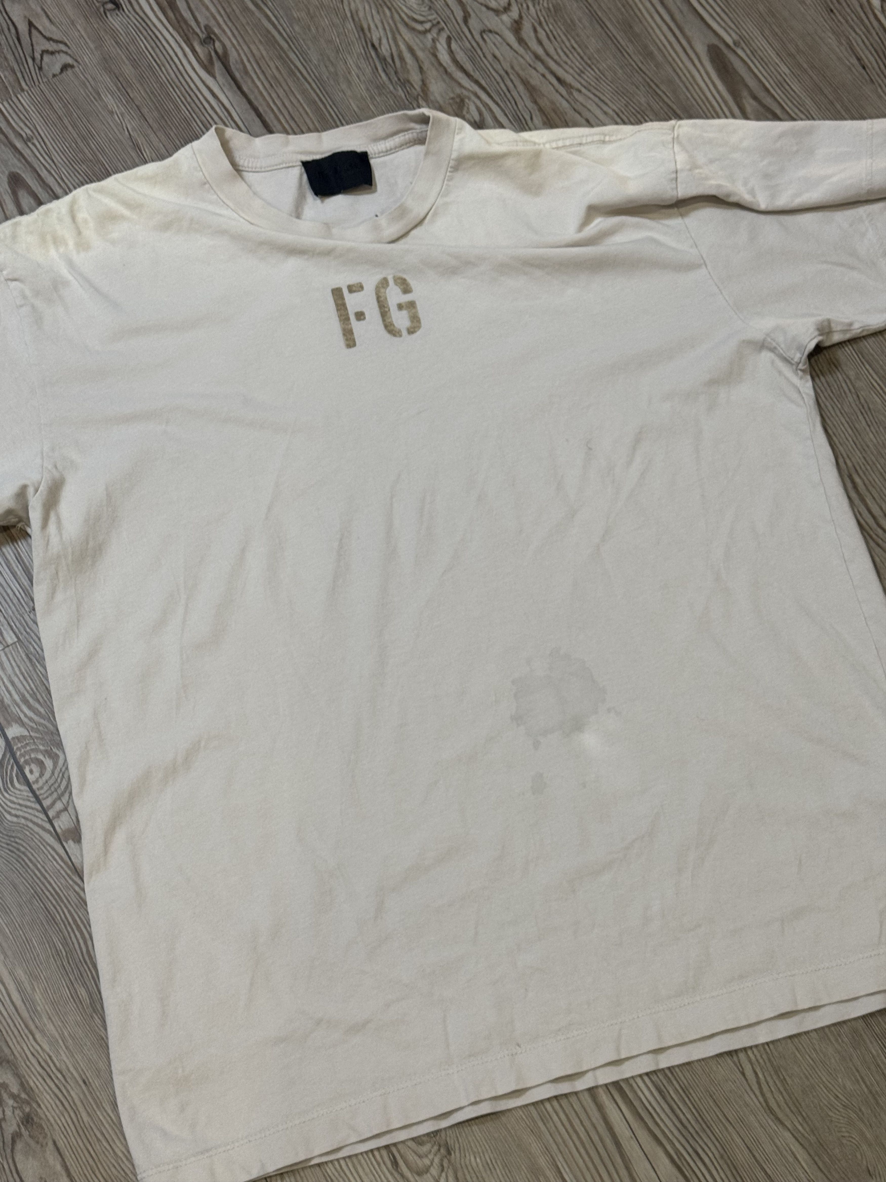 Fear of God Fear of God Seventh Collection "FG" Cream T-Shirt Size US M / EU 48-50 / 2 - 5 Thumbnail
