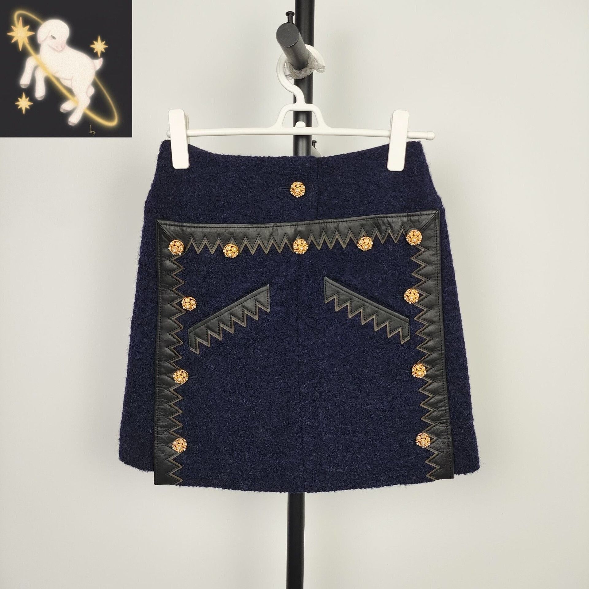 Chanel Chanel Salzburg Black Wool Skirt Size 34 Size 34" / US 12 / IT 48 - 1 Thumbnail