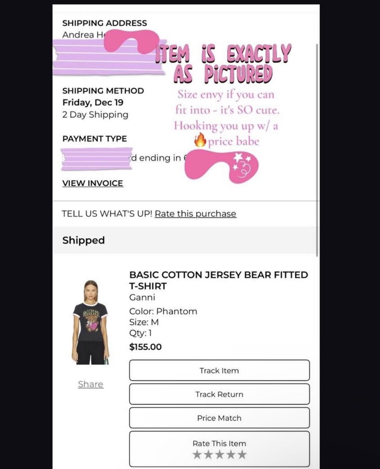 Ganni Ganni Cotton Tee with Pink Heart Bear Graphic MEDIUM Size M / US 6-8 / IT 42-44 - 5 Thumbnail