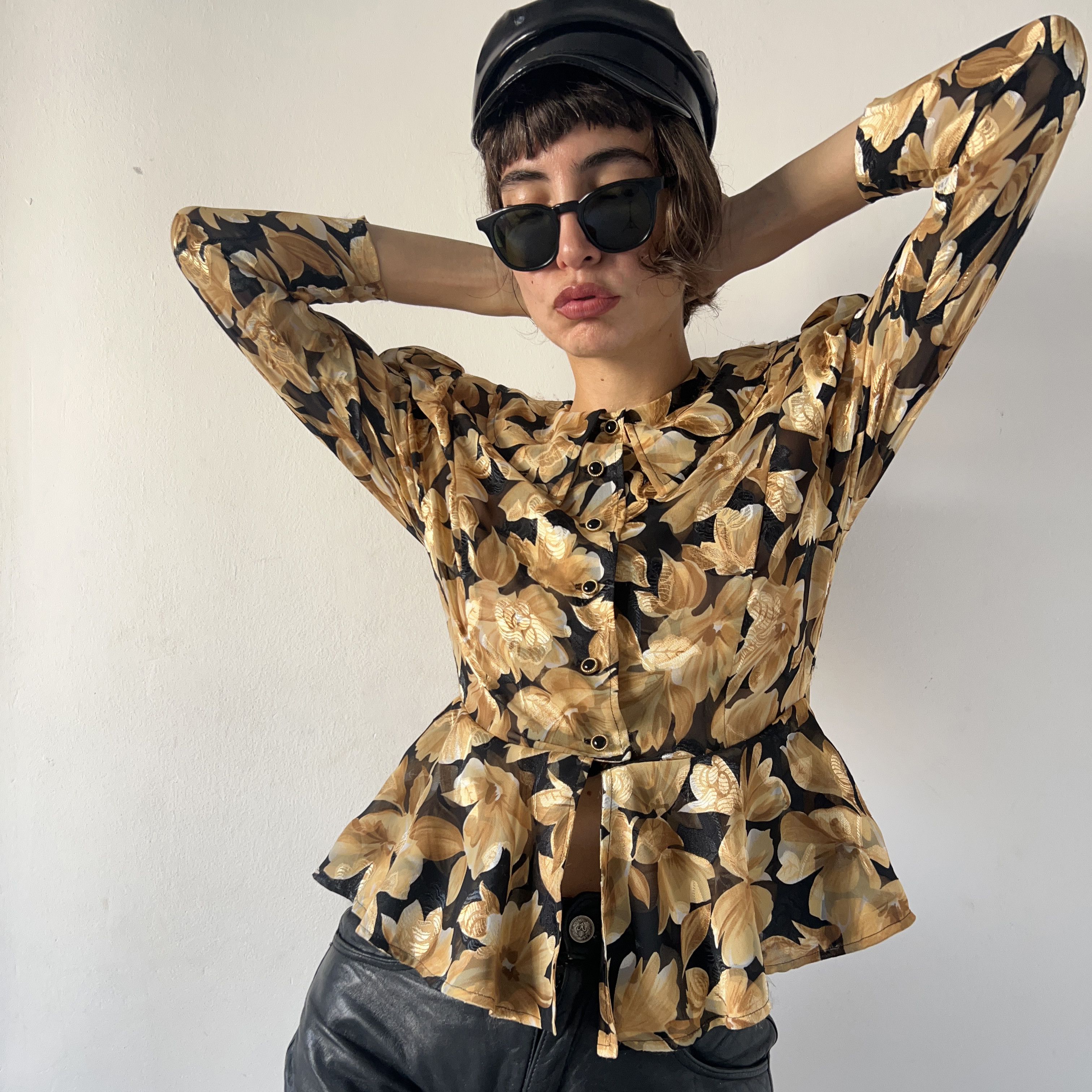 Vintage Vintage 80s Floral Peplum Blouse Size M / US 6-8 / IT 42-44 - 6 Thumbnail