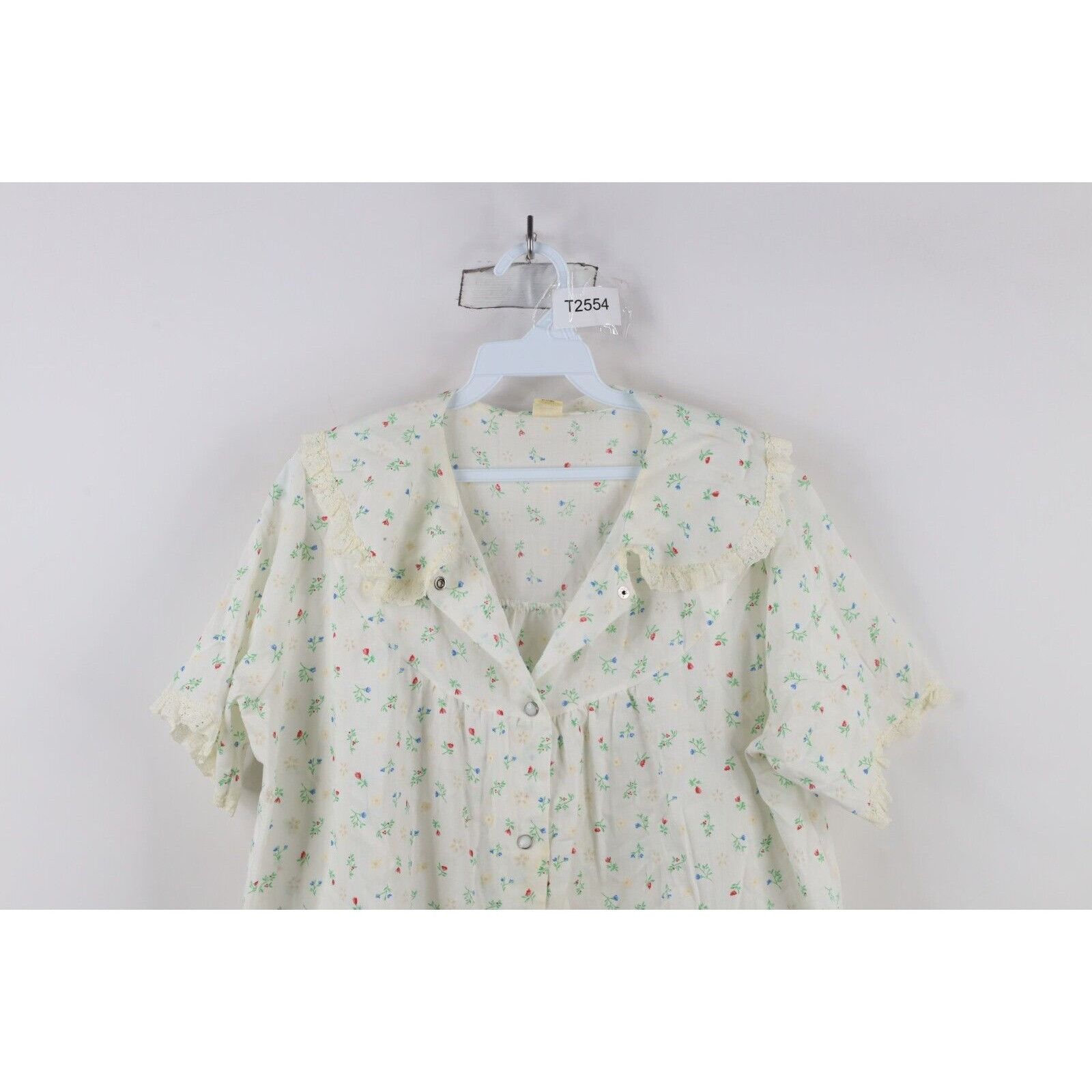 Vintage Vintage 70s Mid Century Modern MCM Sheer Flower Muu Muu Gown Size L / US 10 / IT 46 - 2 Thumbnail