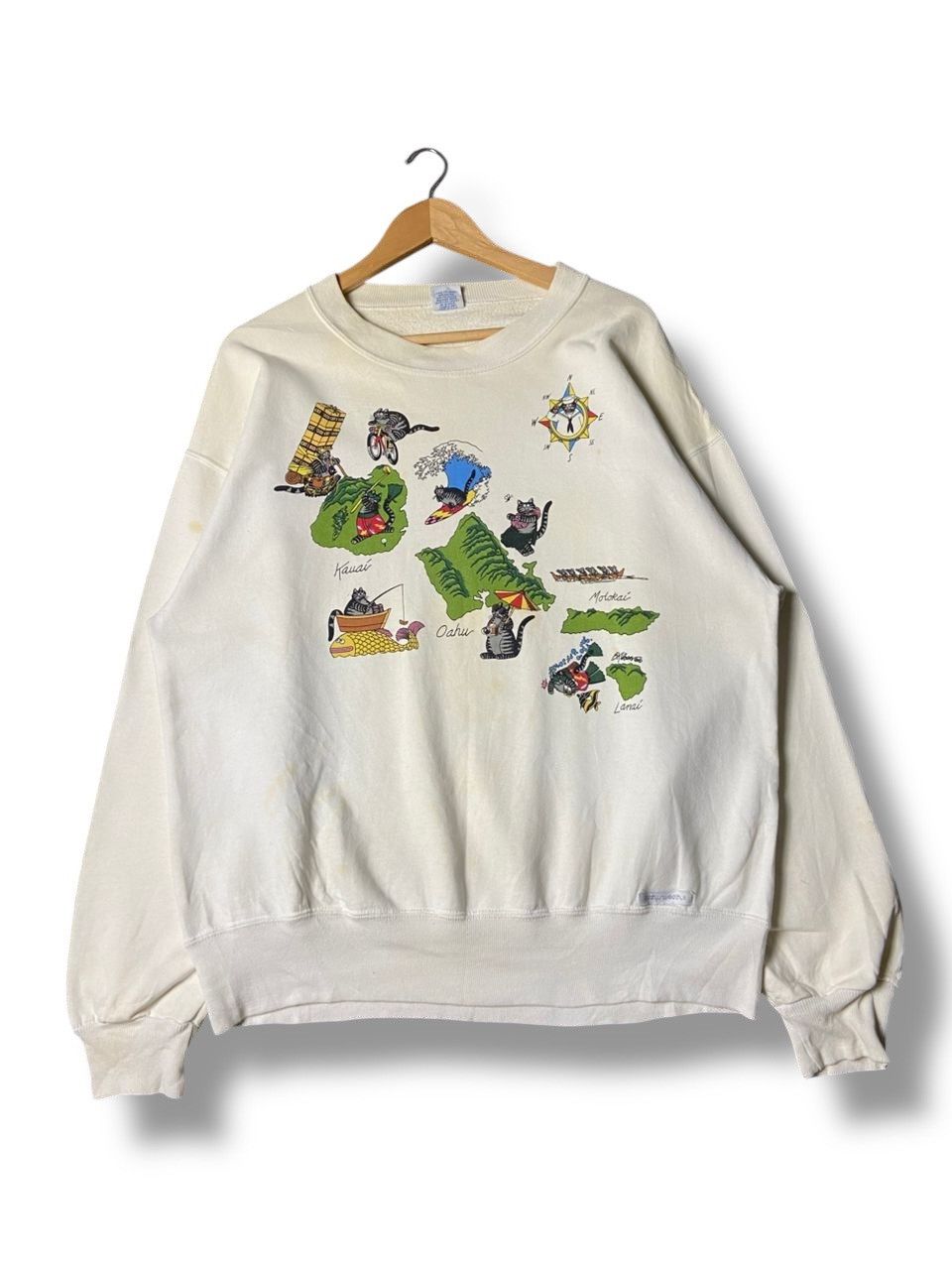 Japanese Brand Crazy Shirts Hawaii Kliban Cat Sweatshirt (170) Size US M / EU 48-50 / 2 - 1 Thumbnail