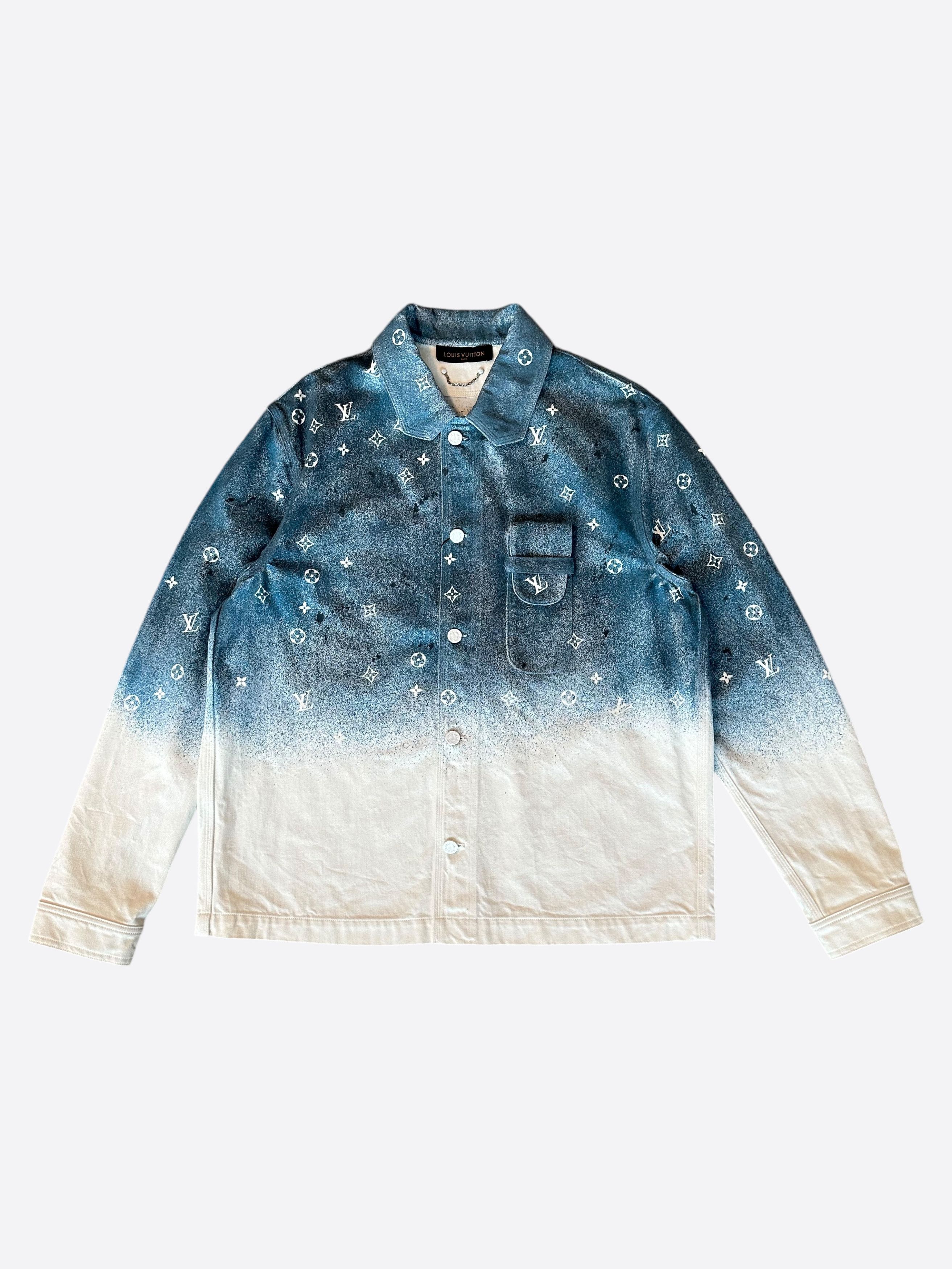 Louis Vuitton Blue & White Gradient Snowfall Monogram Denim Jacket Size US XXL / EU 58 / 5 - 1 Thumbnail