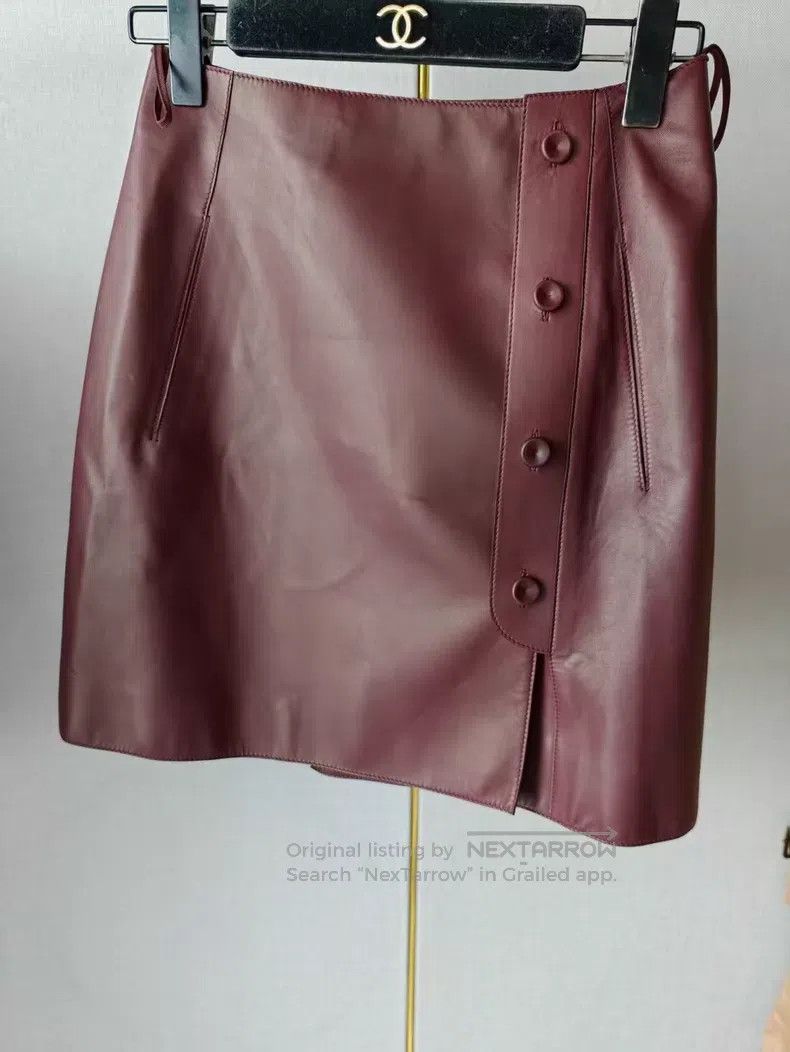 Hermes Hermes Leather Skirt Size 42" / US 20 - 1 Thumbnail