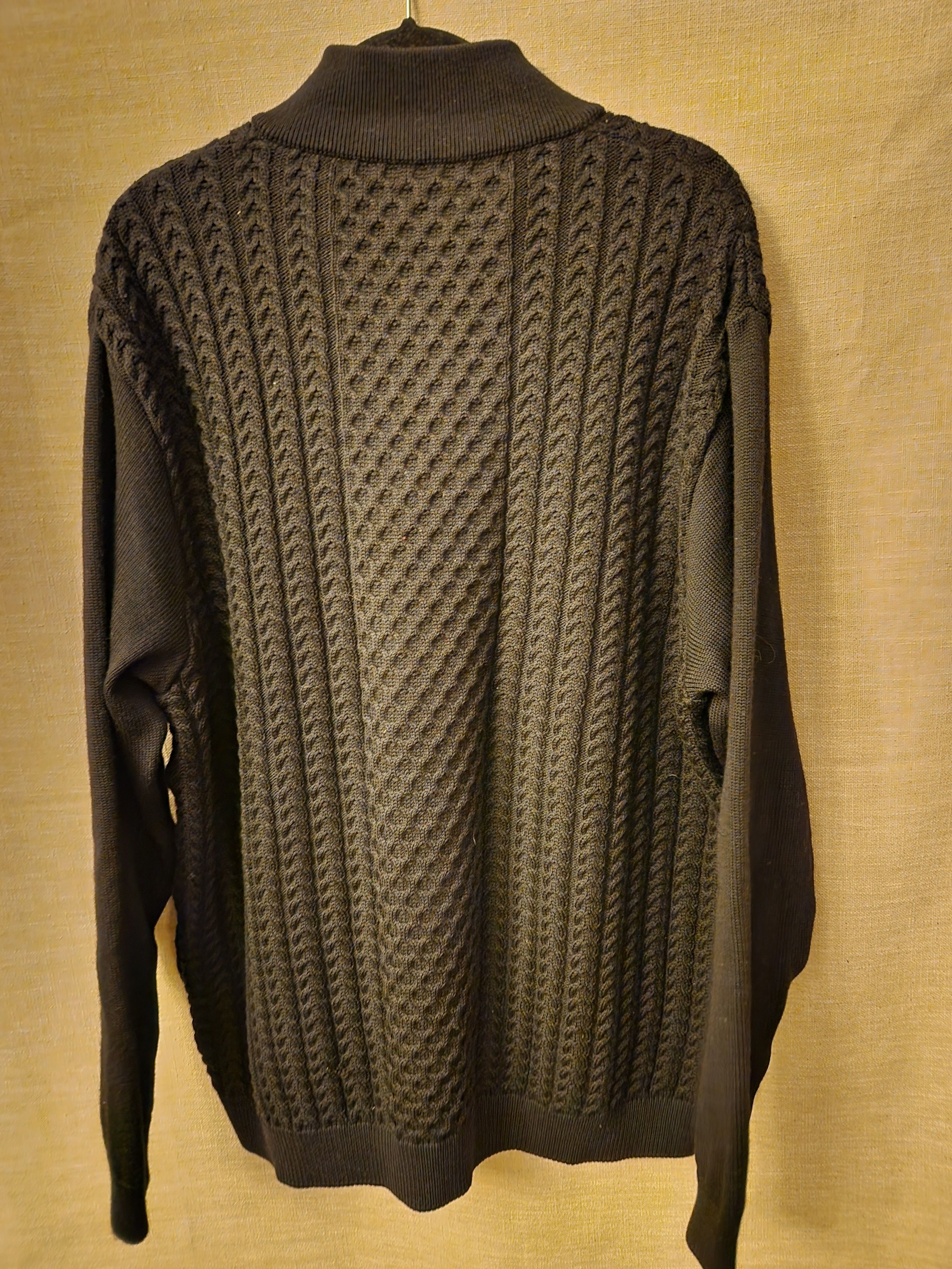 St. Croix Vintage Men's 100% Wool 1/4 Zip Cable Knit Pullover Sweater Size US XXL / EU 58 / 5 - 2 Thumbnail