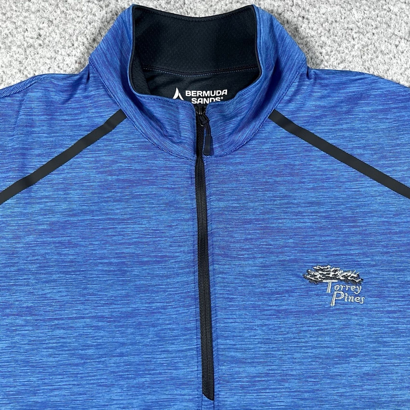 Vintage Bermuda Sands Torrey Pines 1/4 Zip Pullover Mens M Blue Jacket Golf Performance Activewear Shirt Jacket Size US M / EU 48-50 / 2 - 4 Thumbnail