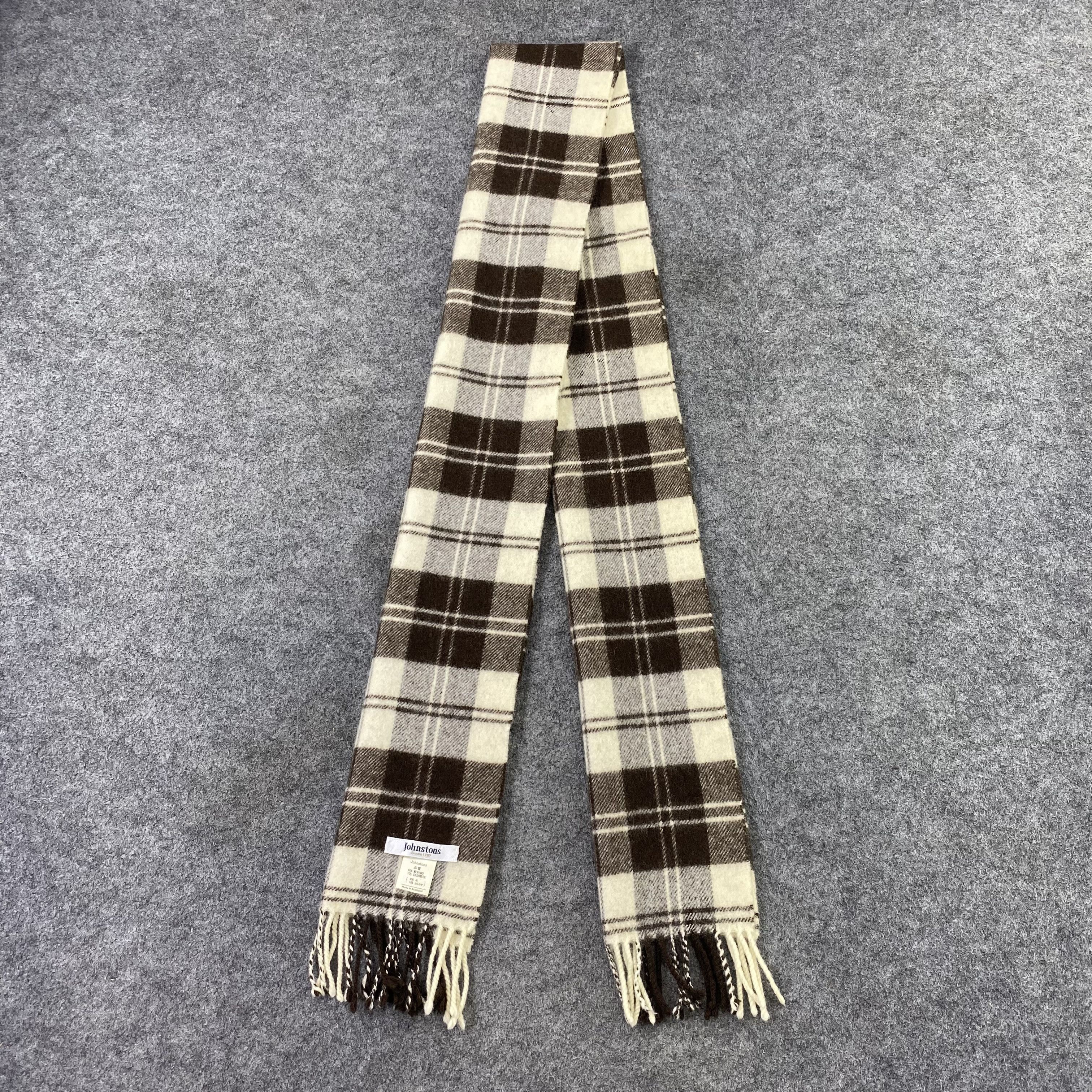 Johnstons Of Elgin × Vintage Johnstons Muffler Scarf / Neckwear - T1541 Size ONE SIZE - 4 Thumbnail