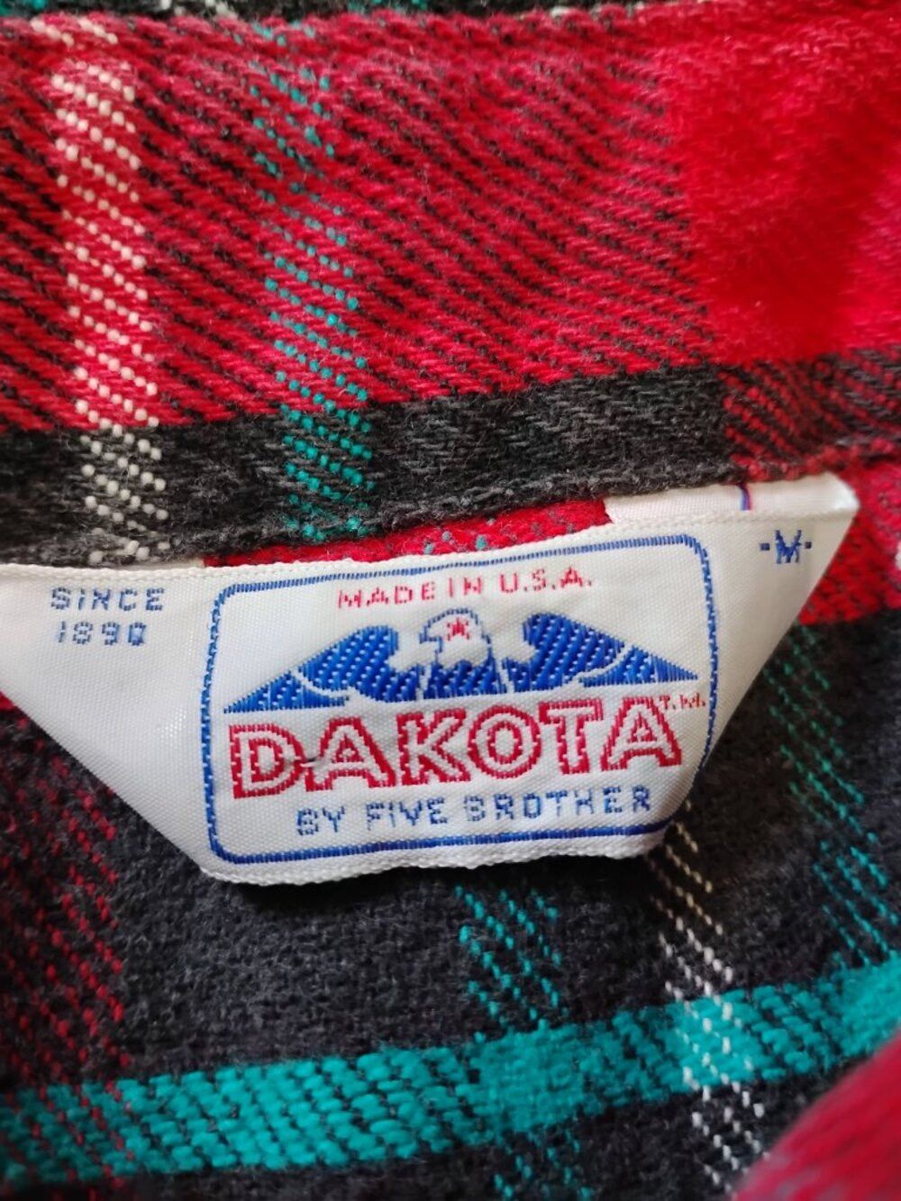 FiveBrother Vintage Dakota Five Brother Flannel Button Shirt Size US M / EU 48-50 / 2 - 3 Thumbnail