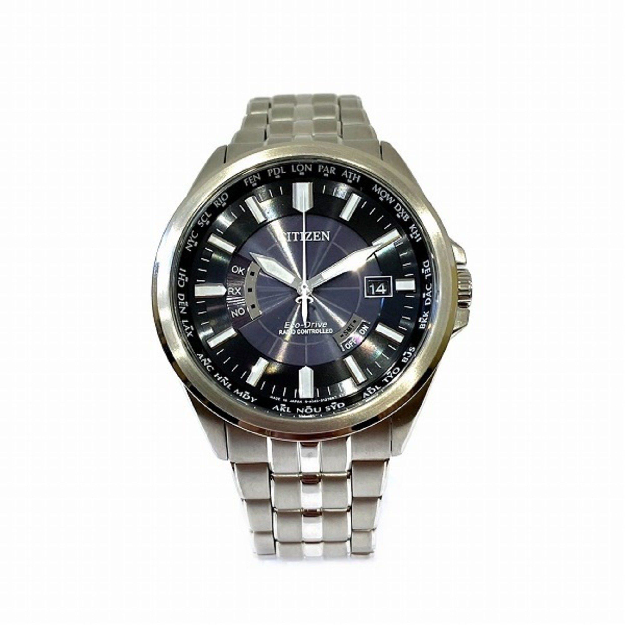 image of Citizen Eco-Drive World Time Perfecq H145-S073545 Radio Solar Watch Men's in Black