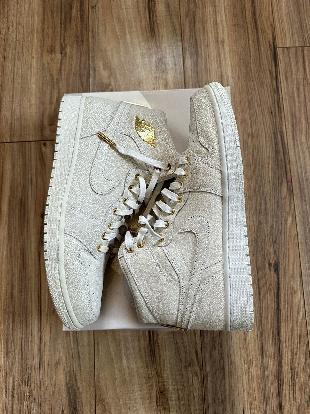 image of Jordan Nike Air Jordan Retro 1 Pinnacle White Shoes, Men's (Size 12)