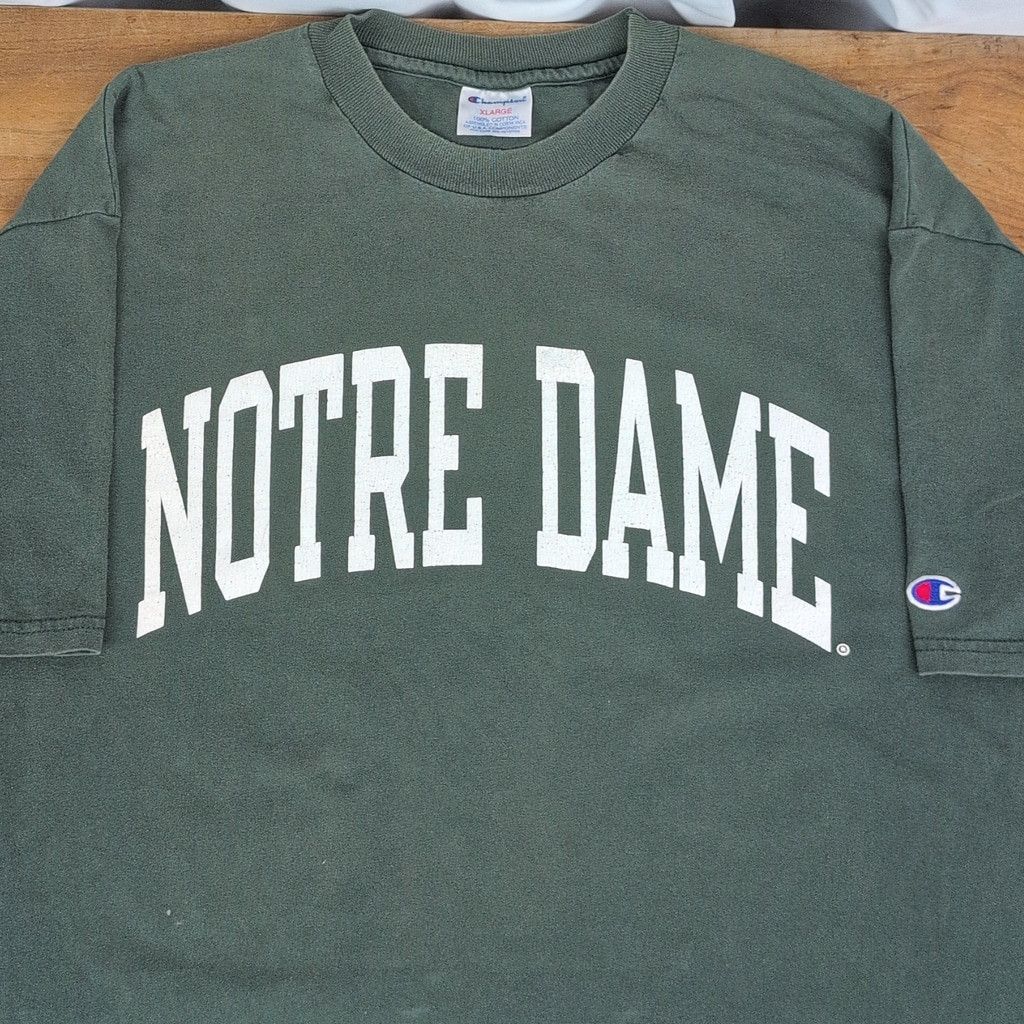 Champion × Vintage Vintage Notre Dame Champion Green T-Shirt XL Size US XL / EU 56 / 4 - 1 Thumbnail