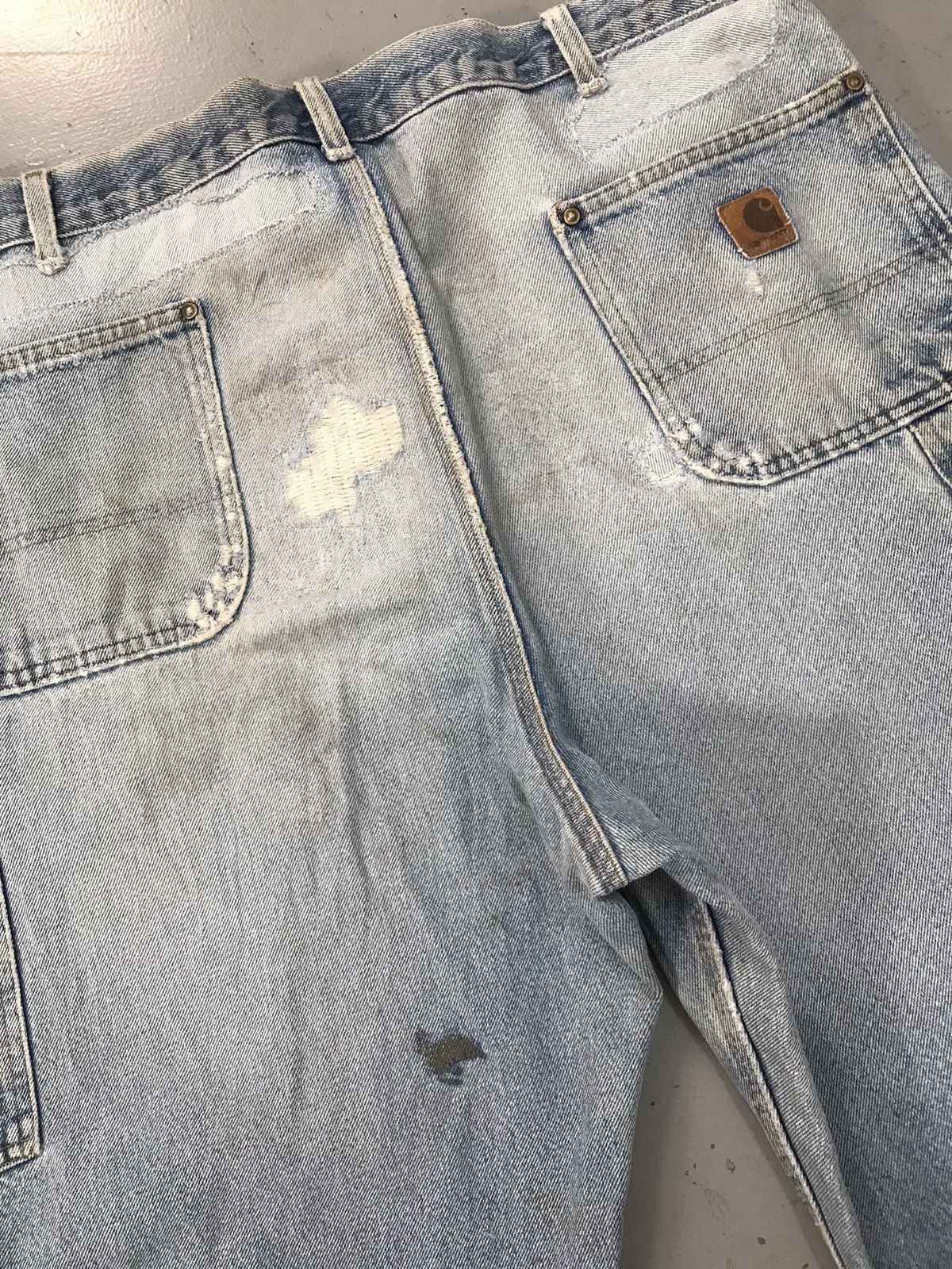 Carhartt × Vintage Vintage Carhartt B73 DST distressed double knee denim Size US 42 / EU 58 - 15 Thumbnail