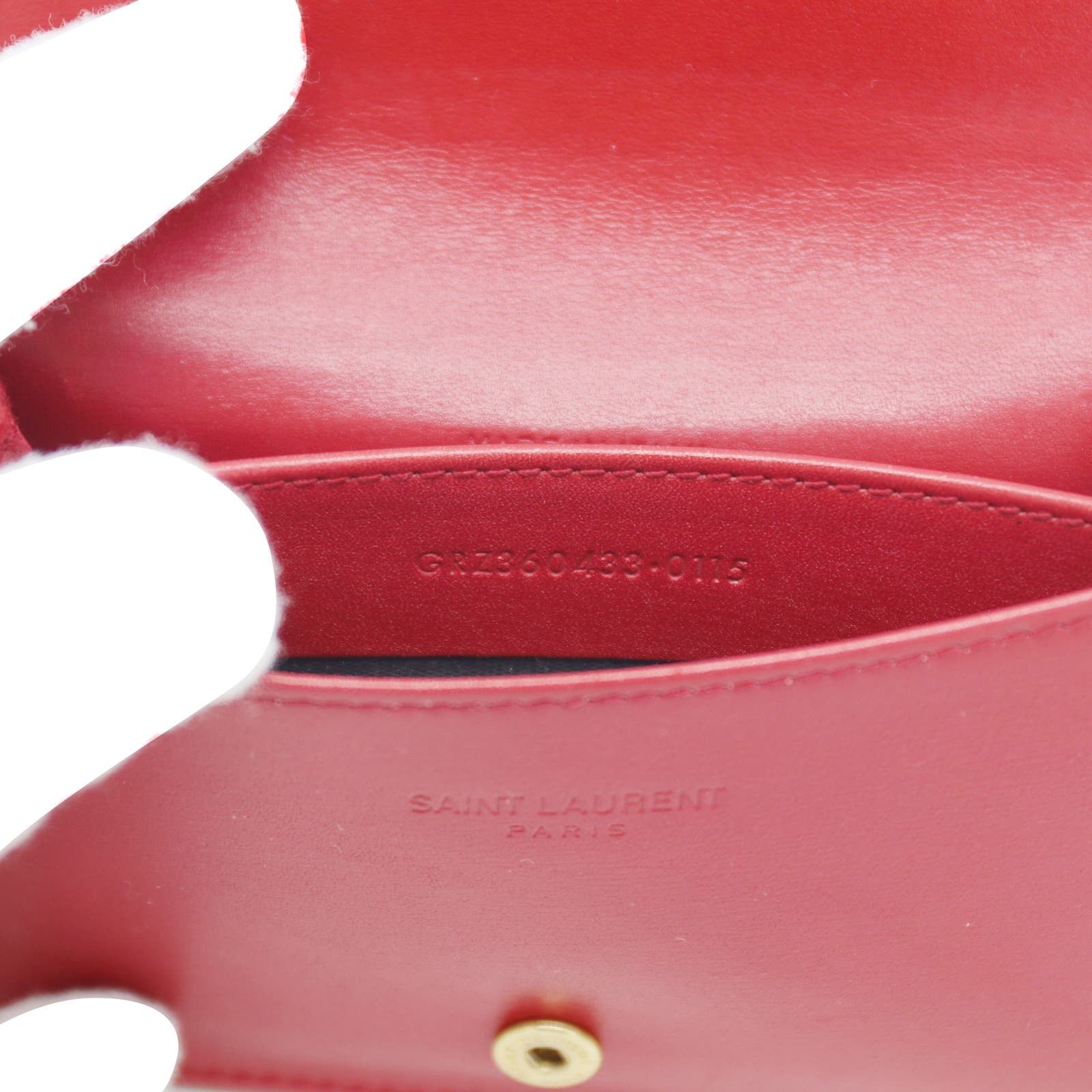 Saint Laurent Paris 🔴 Saint Laurent Paris SLP Card Holder - Poppy Red Leather Size ONE SIZE - 6 Preview