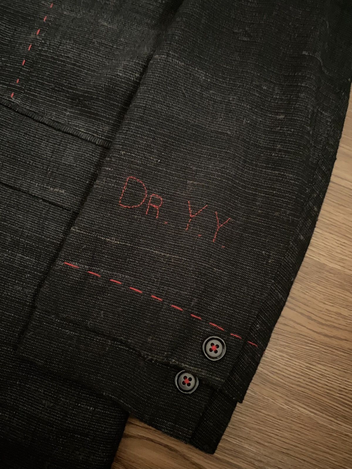 Yohji Yamamoto Yohji Yamamoto Pour Homme "DR.YY" Hand Stitch Jacket SS09 Size 40R - 3 Thumbnail
