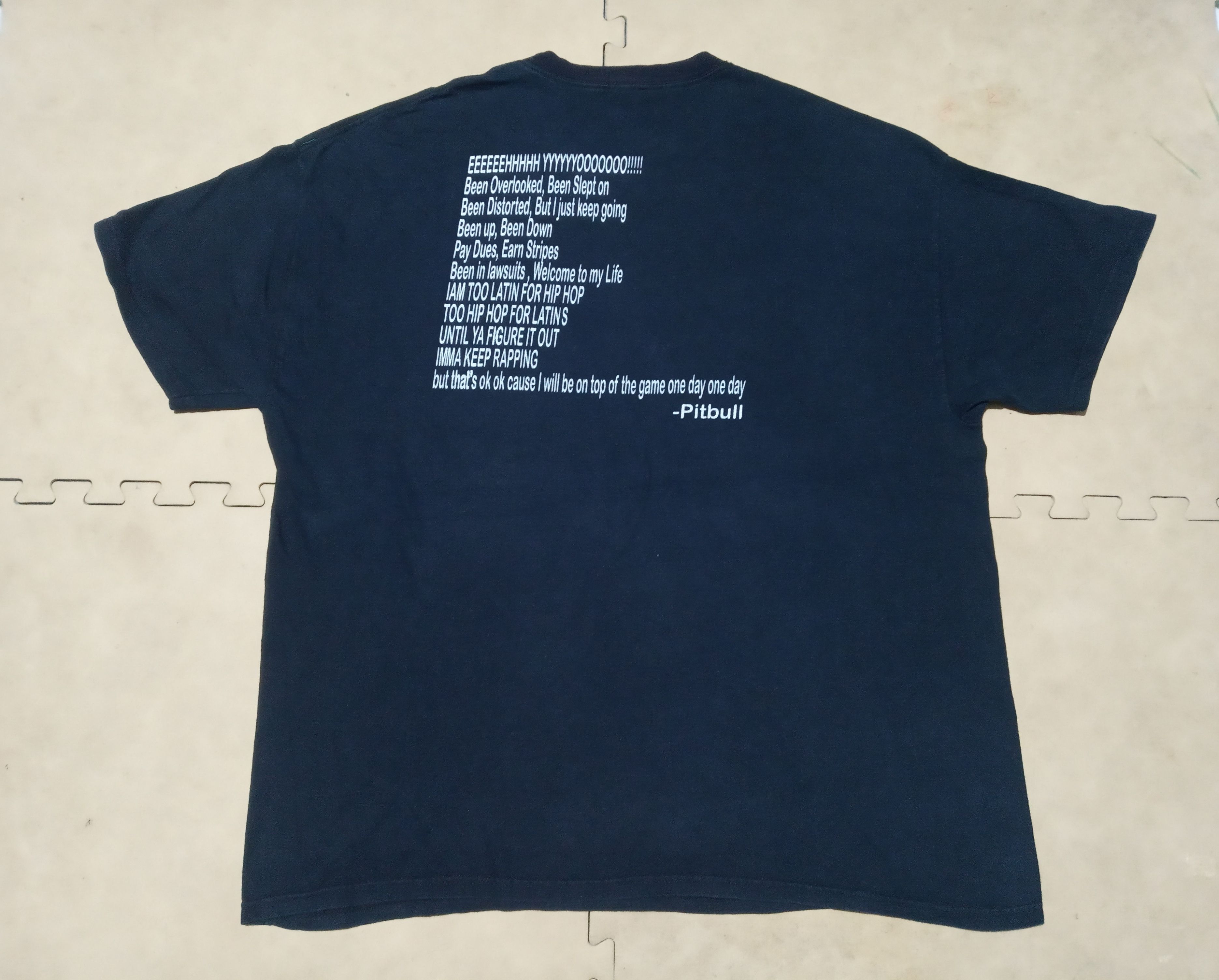 Rap Tees Pitbull "Too Latin for Hip Hop , Too Hip Hop for Latin" Size US XL / EU 56 / 4 - 2 Thumbnail