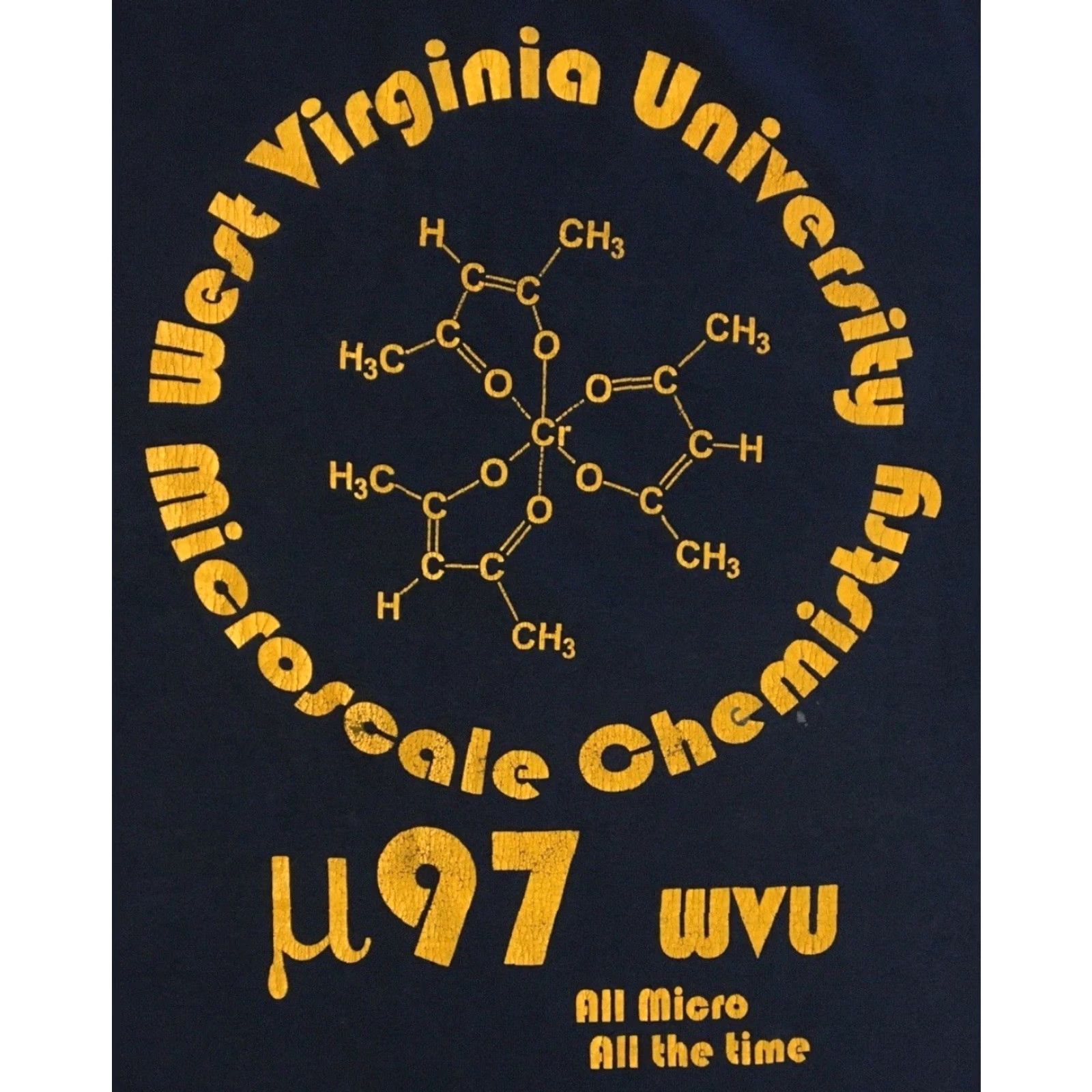 Vintage Vtg 90s Microscale Chemistry All Micro All The Time Faded Shirt XL West Virginia University T-Shirt Men Navy Blue Graphic Tee Funny Size US XL / EU 56 / 4 - 3 Thumbnail