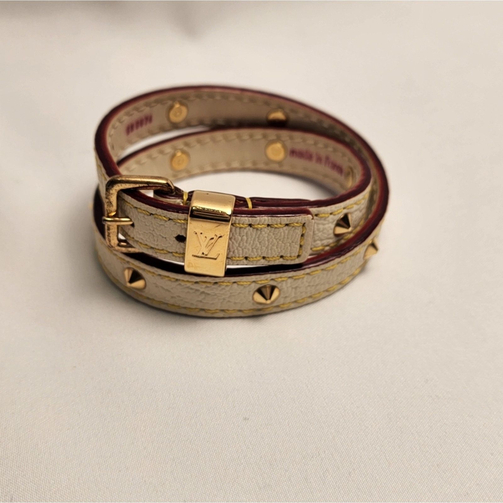 Louis Vuitton Louis Vuitton Leather Suhali Studded Double Wrap Bracelet Size ONE SIZE - 8 Thumbnail