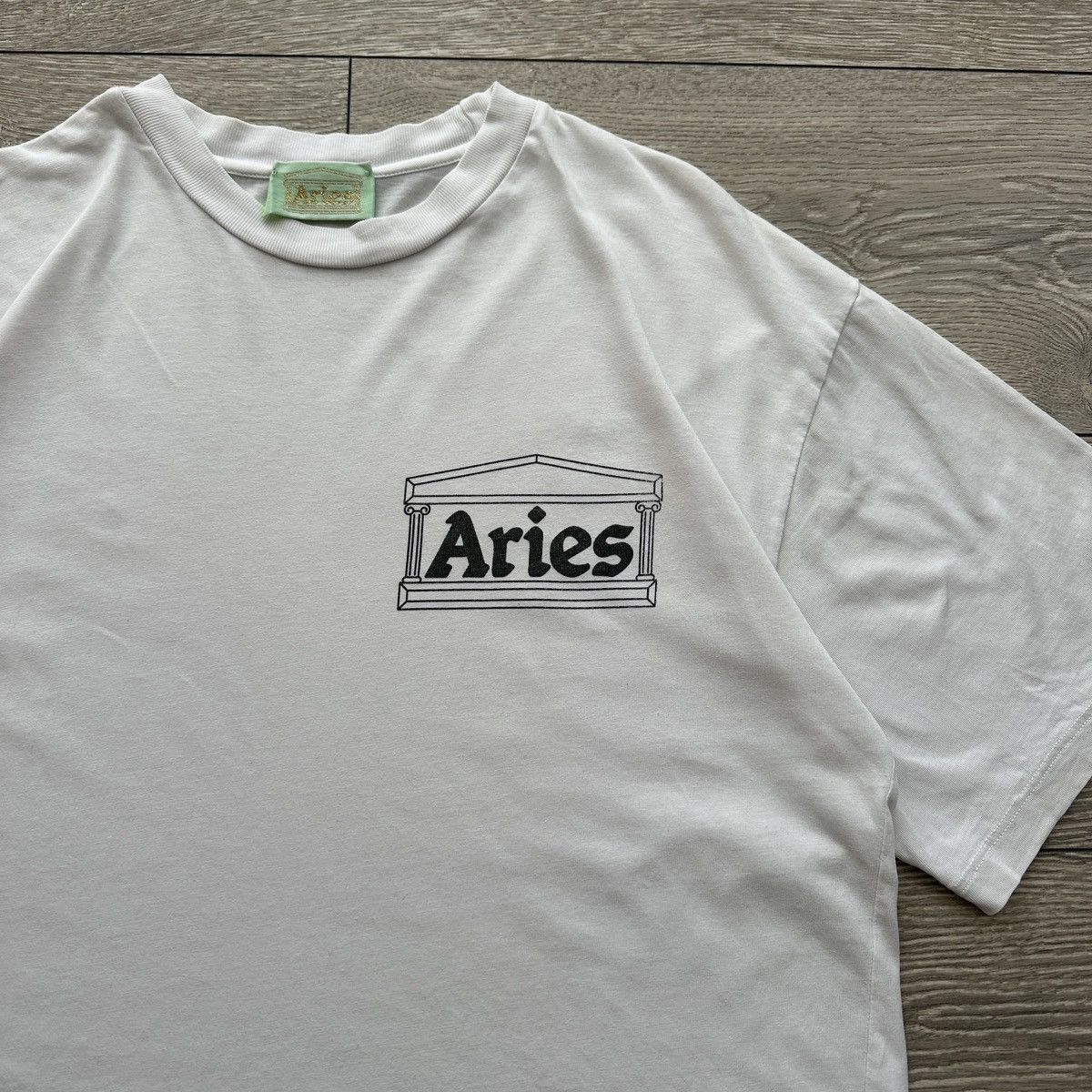 Aries Aries Temple Logo White T-Shirt Made In Italy Size US M / EU 48-50 / 2 - 2 Thumbnail