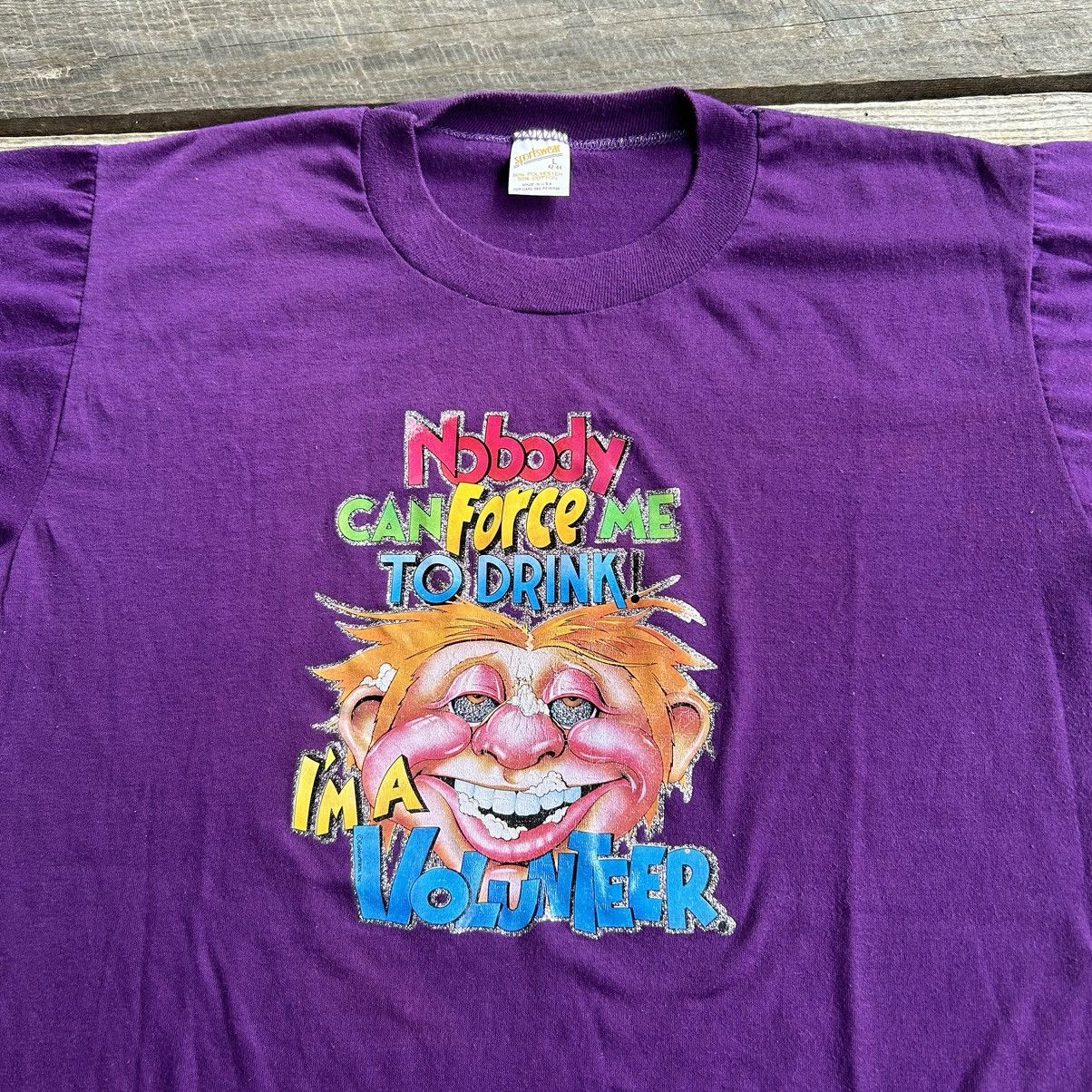 Vintage Vintage 80s Drinking Funny Humor Parody Iron On T Shirt Size US M / EU 48-50 / 2 - 2 Thumbnail