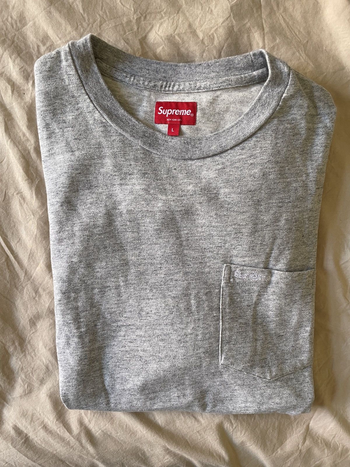 Supreme Supreme Pocket Tee - Gray Size US L / EU 52-54 / 3 - 5 Thumbnail