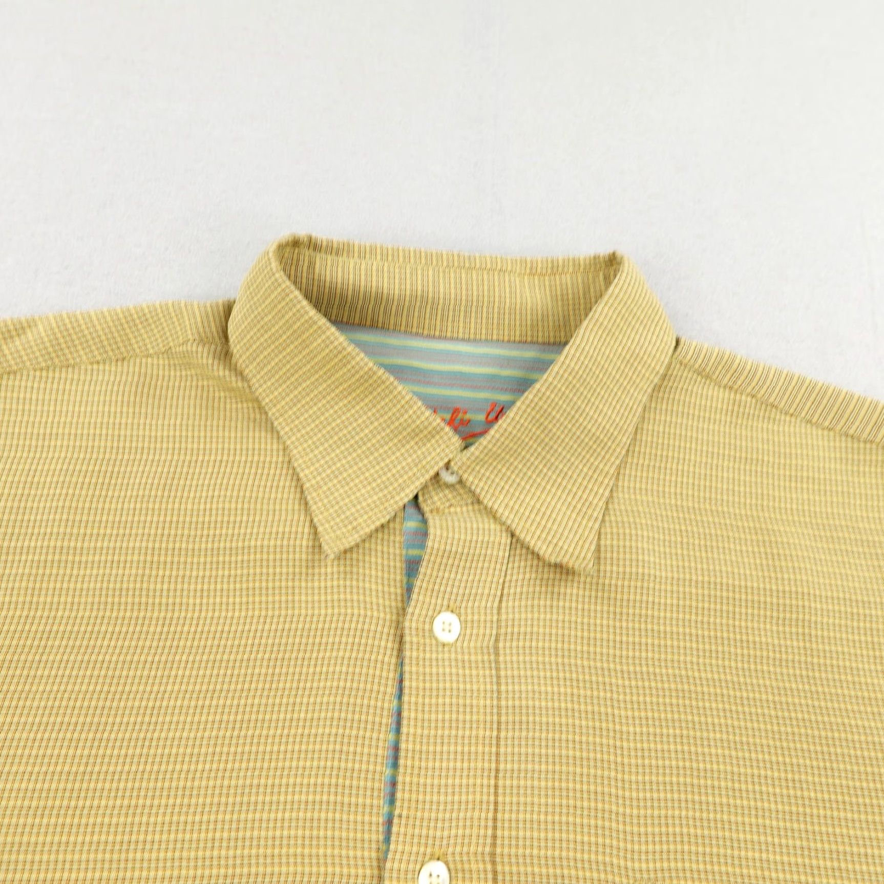 BUGATCHI Bugatchi Uomo Shirt Mens 2XL Yellow Plaid Button-Up Long Sleeve Luxury Casual Shirt Size US XXL / EU 58 / 5 - 2 Thumbnail