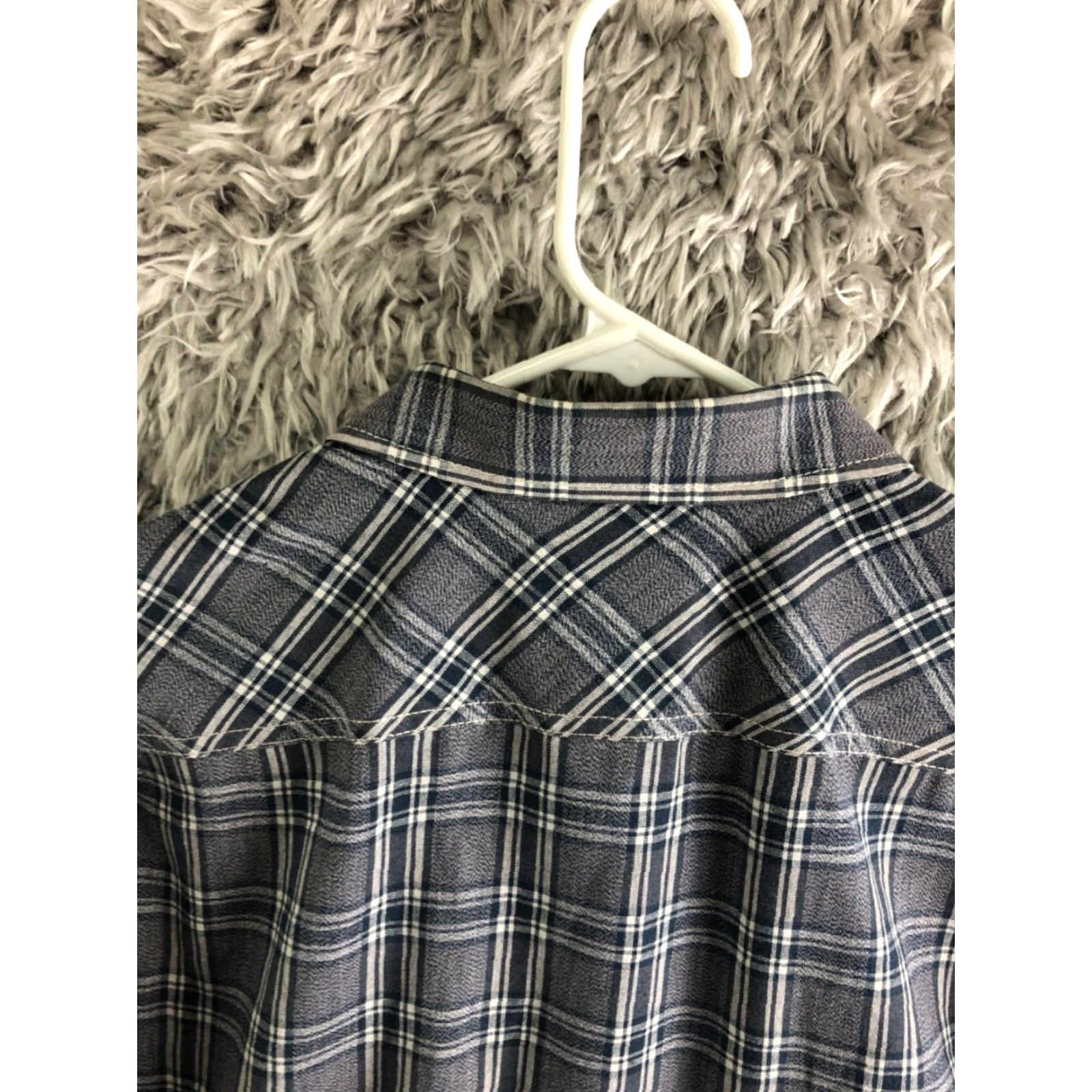 Vintage American Rag Shirt Size Large Mens Gray Plaid Long Sleeve Spread Collar Size US L / EU 52-54 / 3 - 8 Thumbnail
