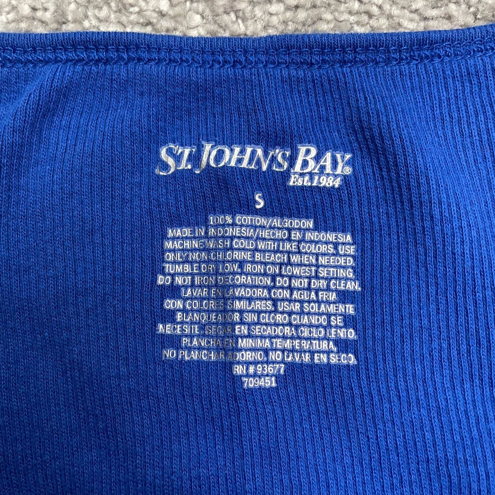 Vintage St. John's Bay Beaded Knitted Tank Top Womens Small Royal Blue Cotton Stretch Size S / US 4 / IT 40 - 7 Thumbnail